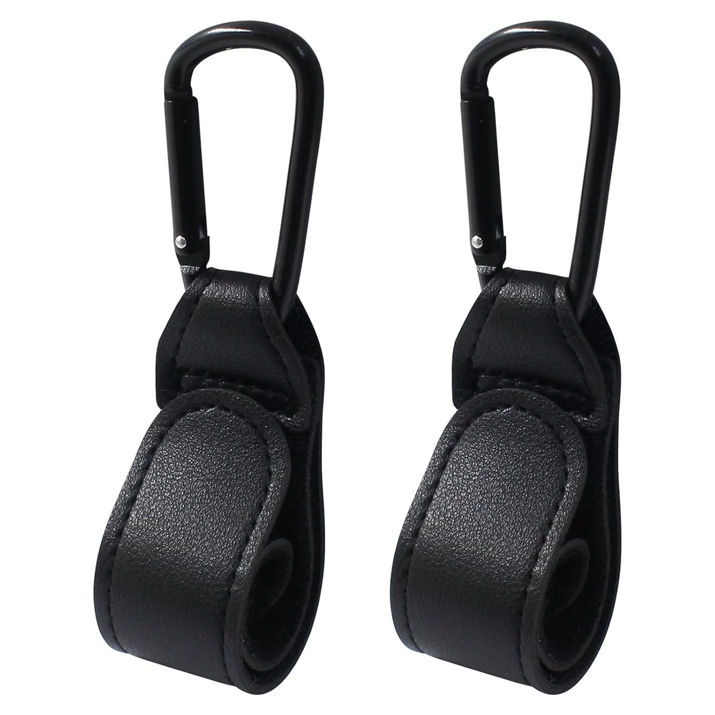 Ganchos para Carriola Bonsicoky - 2 Pcs de Cuero Negro