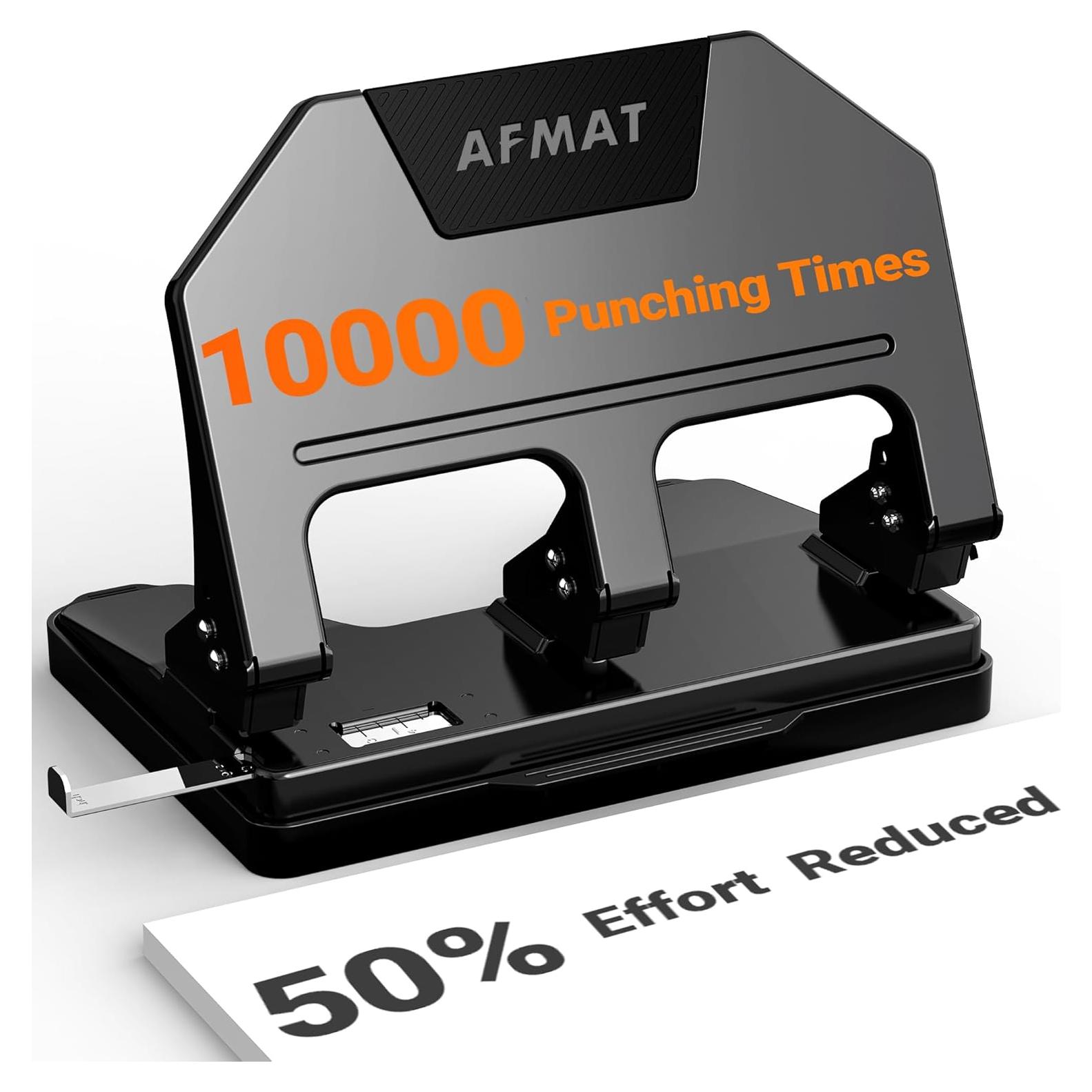 Perforadora de 3 Agujeros AFMAT Metal Alta Capacidad 40 Hojas