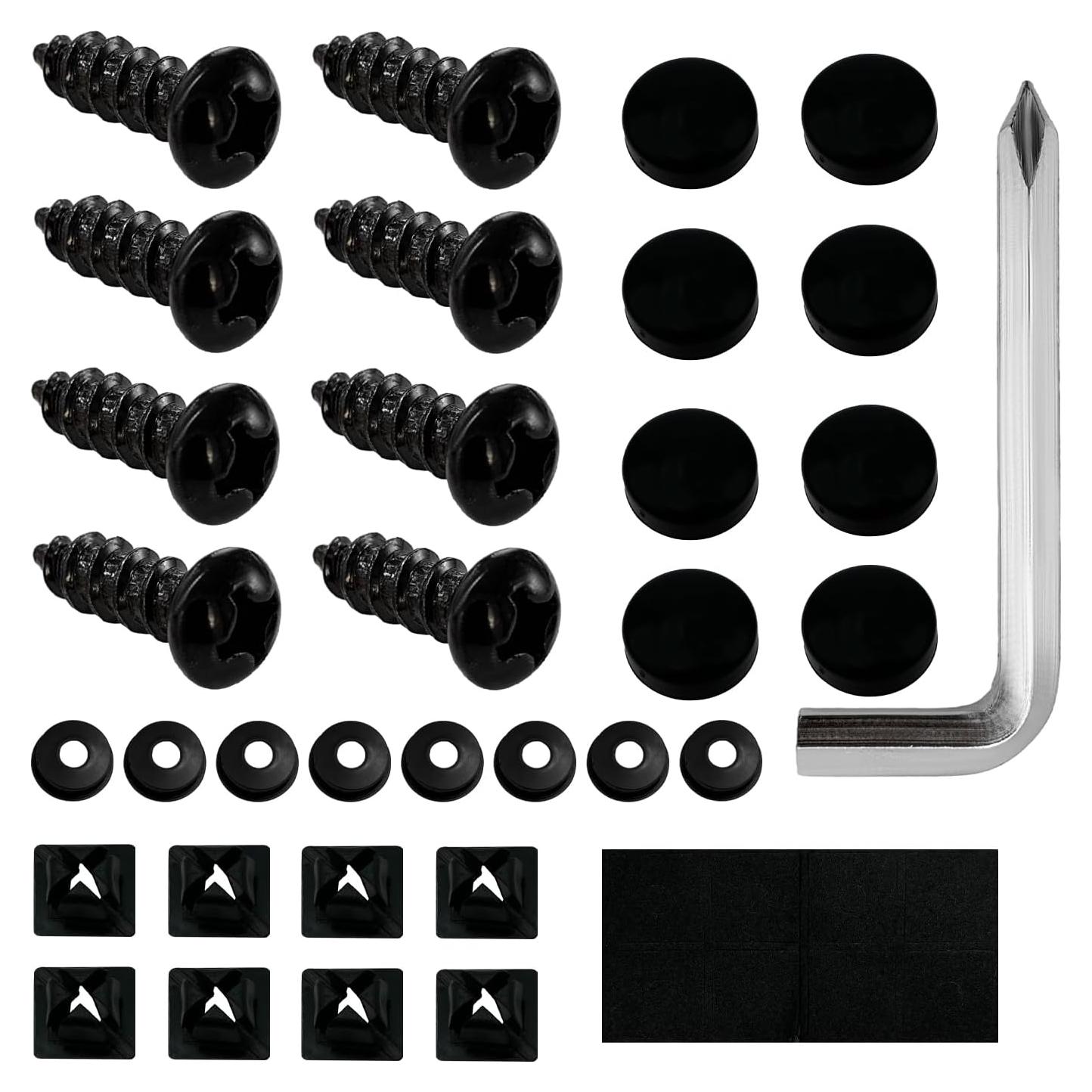 Kit de Tornillos de Placa de Licencia Sylvil Acero Inoxidable Negro