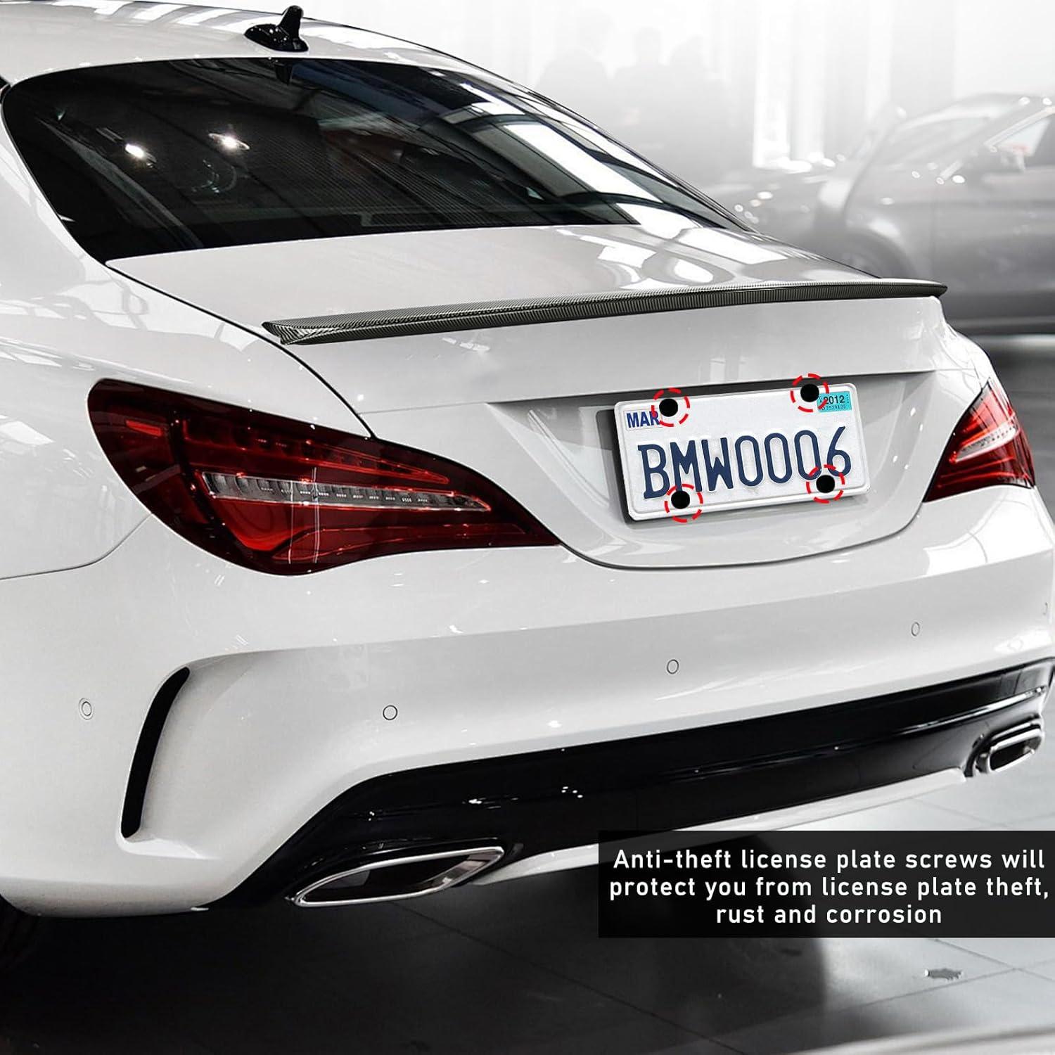 Kit de Tornillos de Placa de Licencia Sylvil Acero Inoxidable Negro