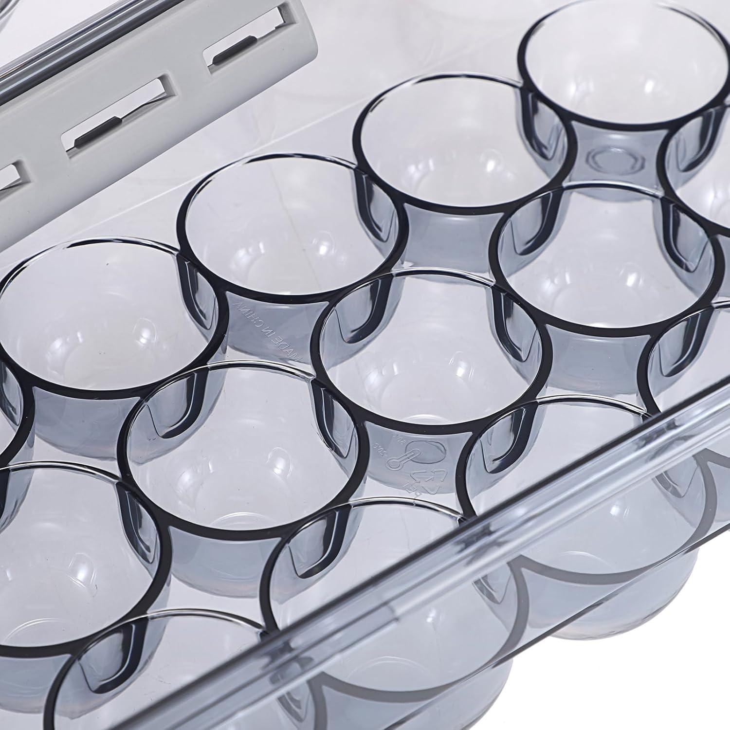 Soporte para Huevos BSTKEY 18 Huevos con Tapa y Escala de Tiempo