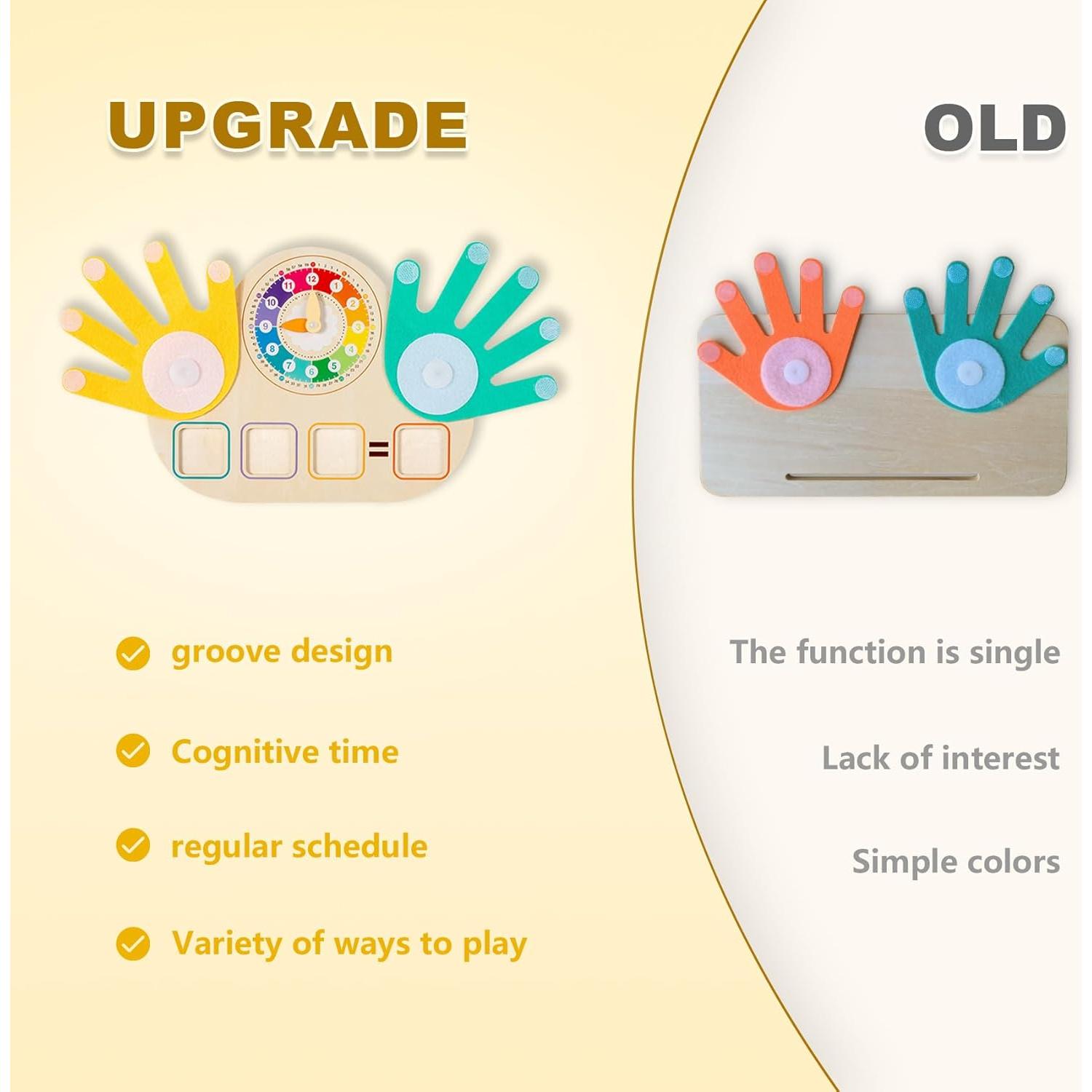 Juguetes Educativos Matemáticos 2 en 1 - Bloques y Reloj Montessori