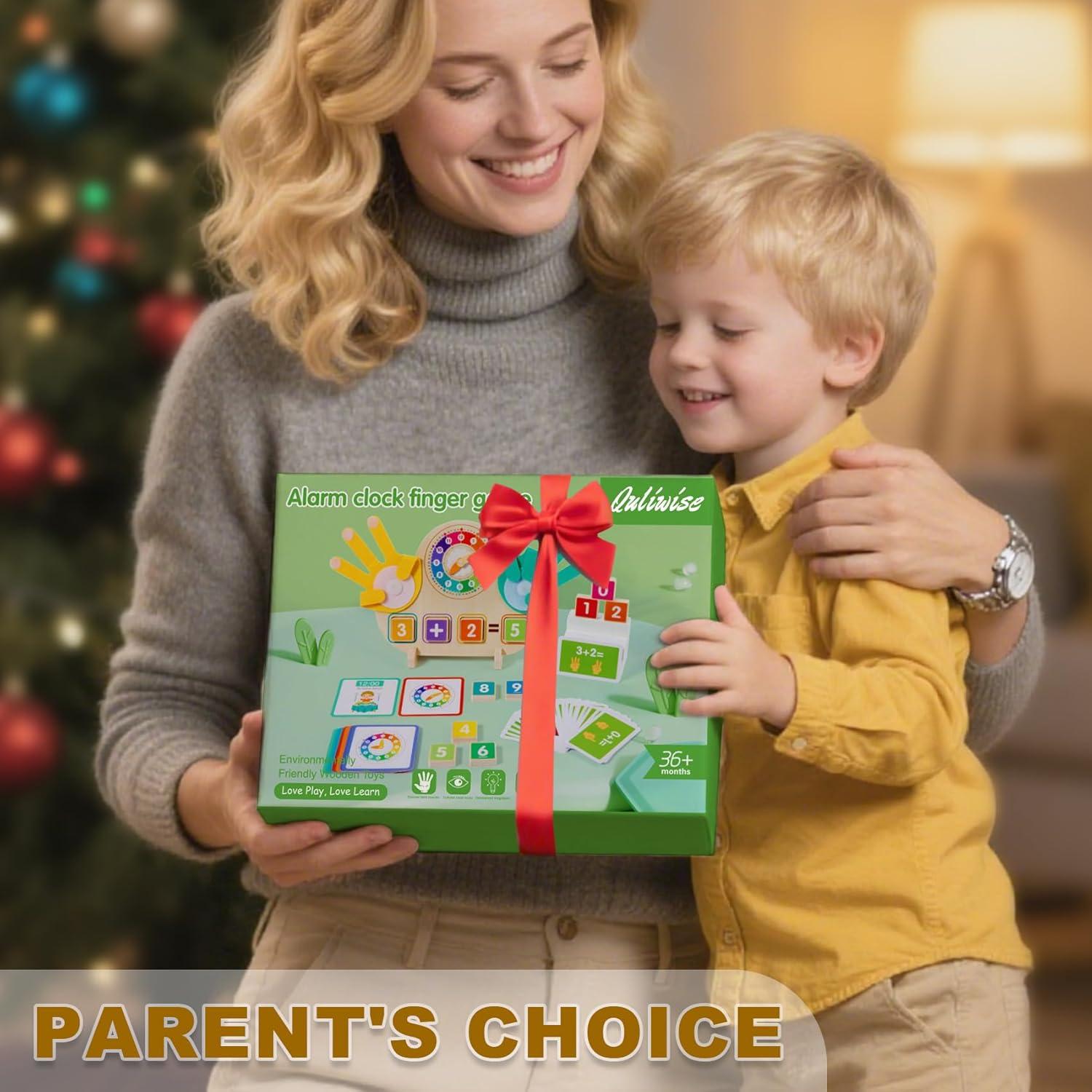 Juguetes Educativos Matemáticos 2 en 1 - Bloques y Reloj Montessori