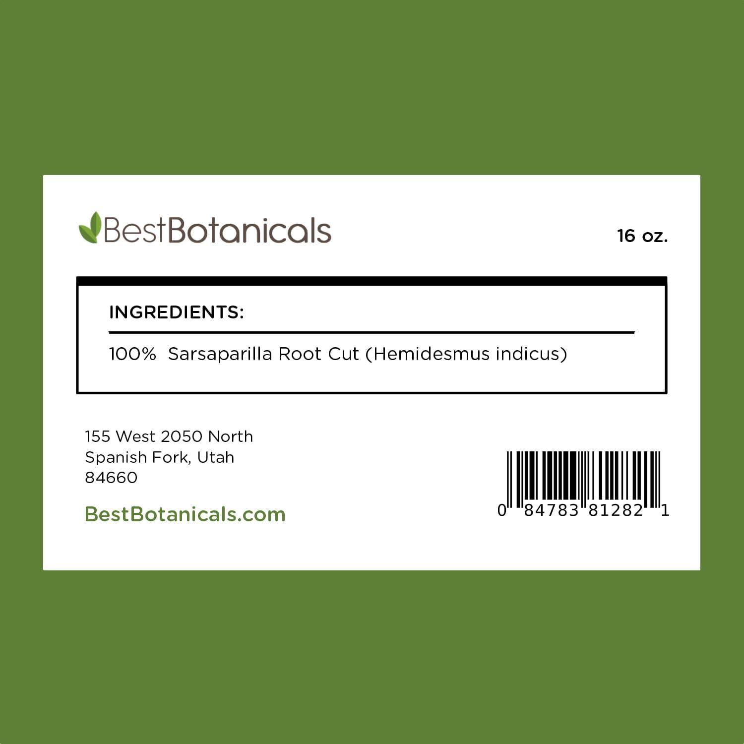 Raíz de Sarsaparilla Cortada 454 g Mejores Botánicos