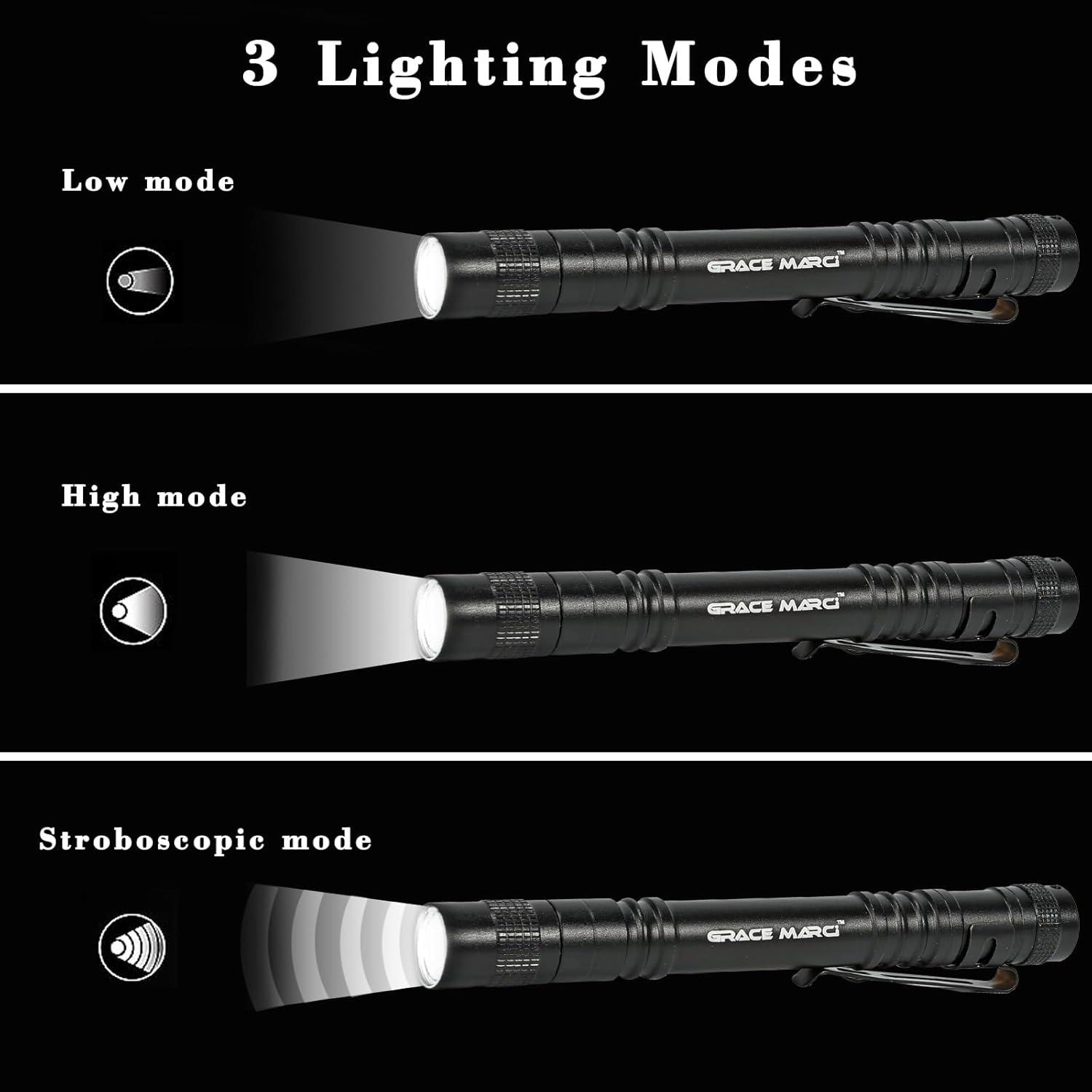 Juego de 5 Linternas LED Bolígrafo Grace Marci 1000 Lúmenes