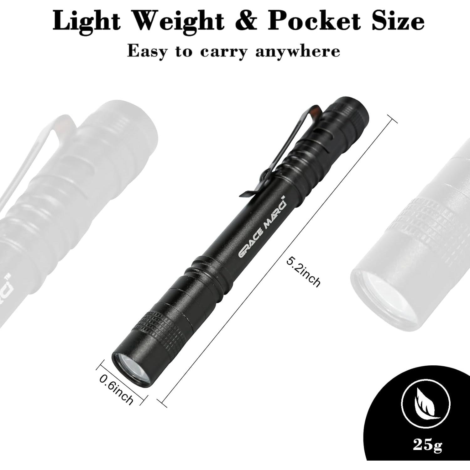 Juego de 5 Linternas LED Bolígrafo Grace Marci 1000 Lúmenes