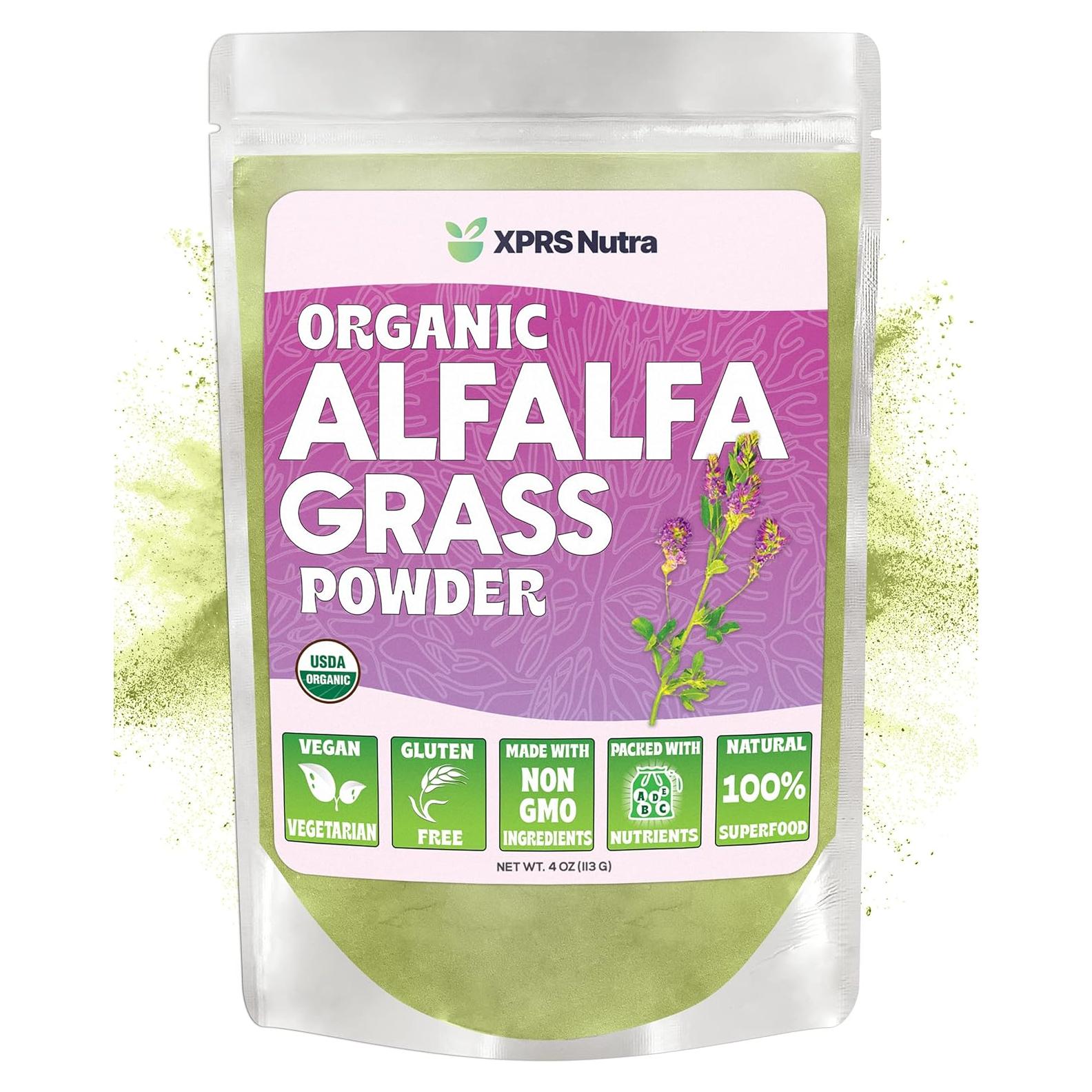 Polvo de Alfalfa Orgánico XPRS Nutra 113.4g - Suplemento Vegano