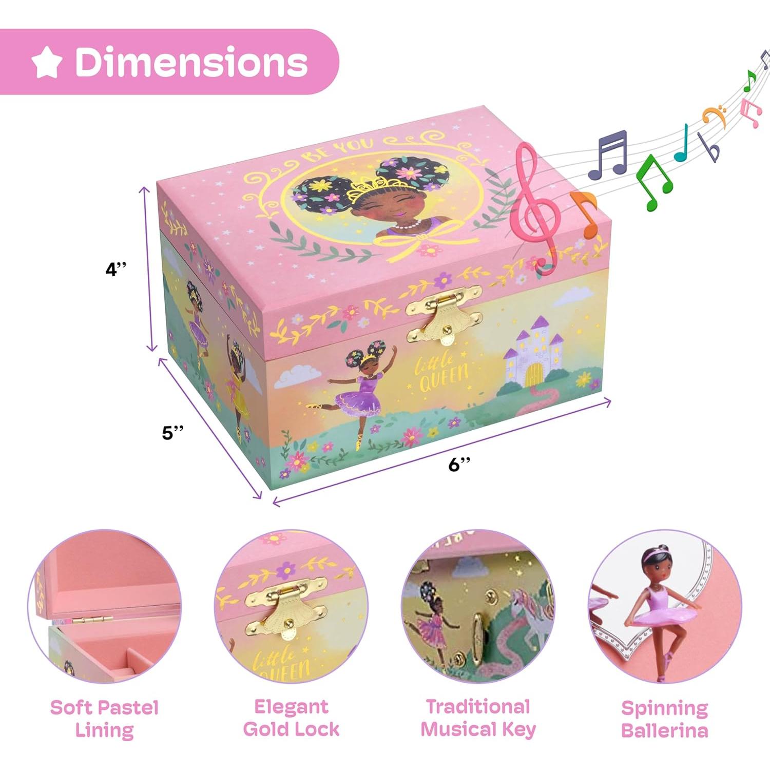 Caja de Joyería Jewelkeeper Bailarina Negra 15.24x12.7 cm