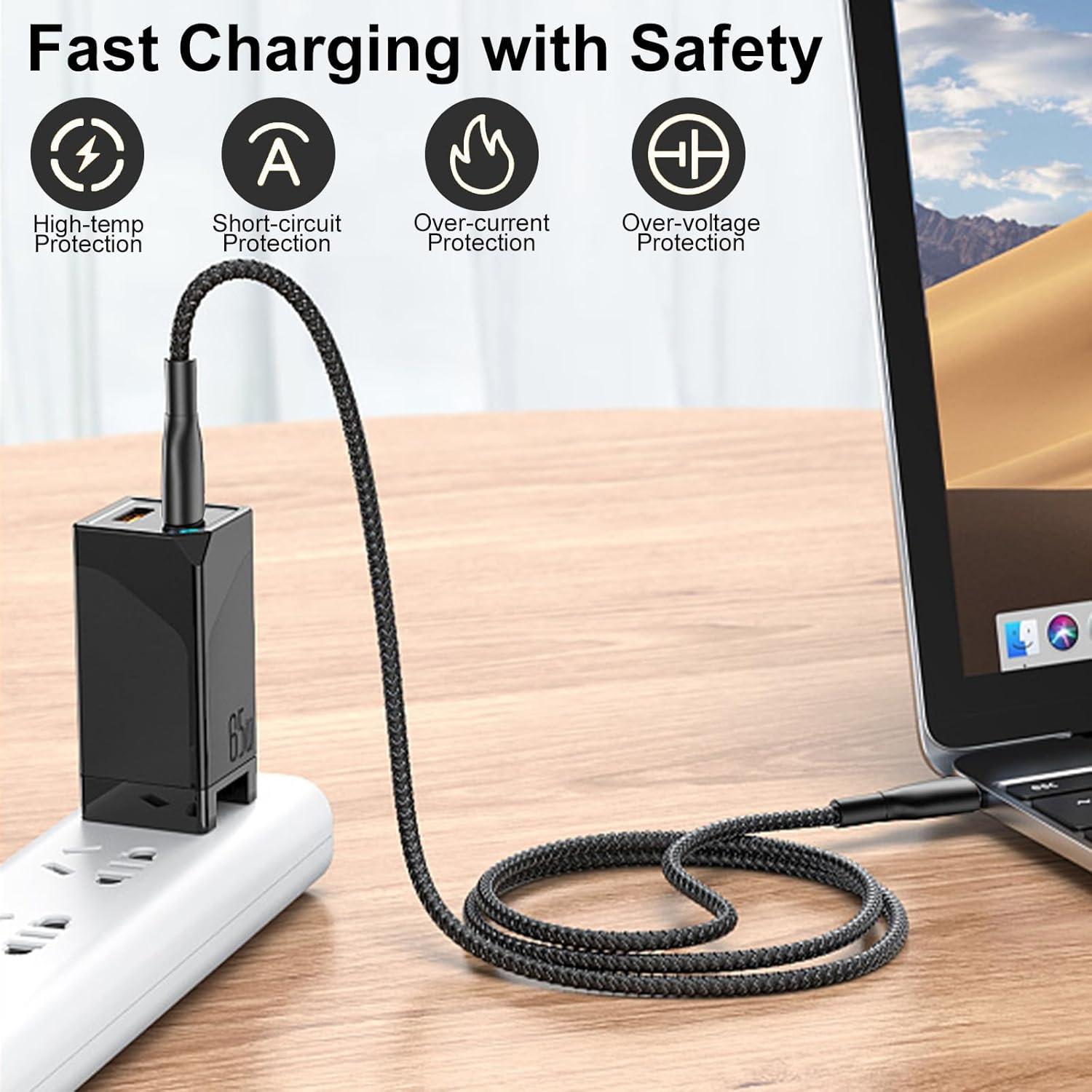 Paquete de 4 Cables de Carga Rápida 60W USB-C Famoby 0.94m