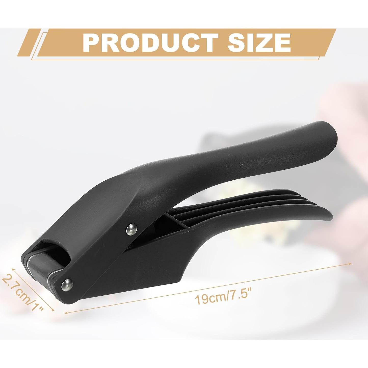 Prensa de Ajo uxcell 19 cm Acero Inoxidable Ergonomica Negra