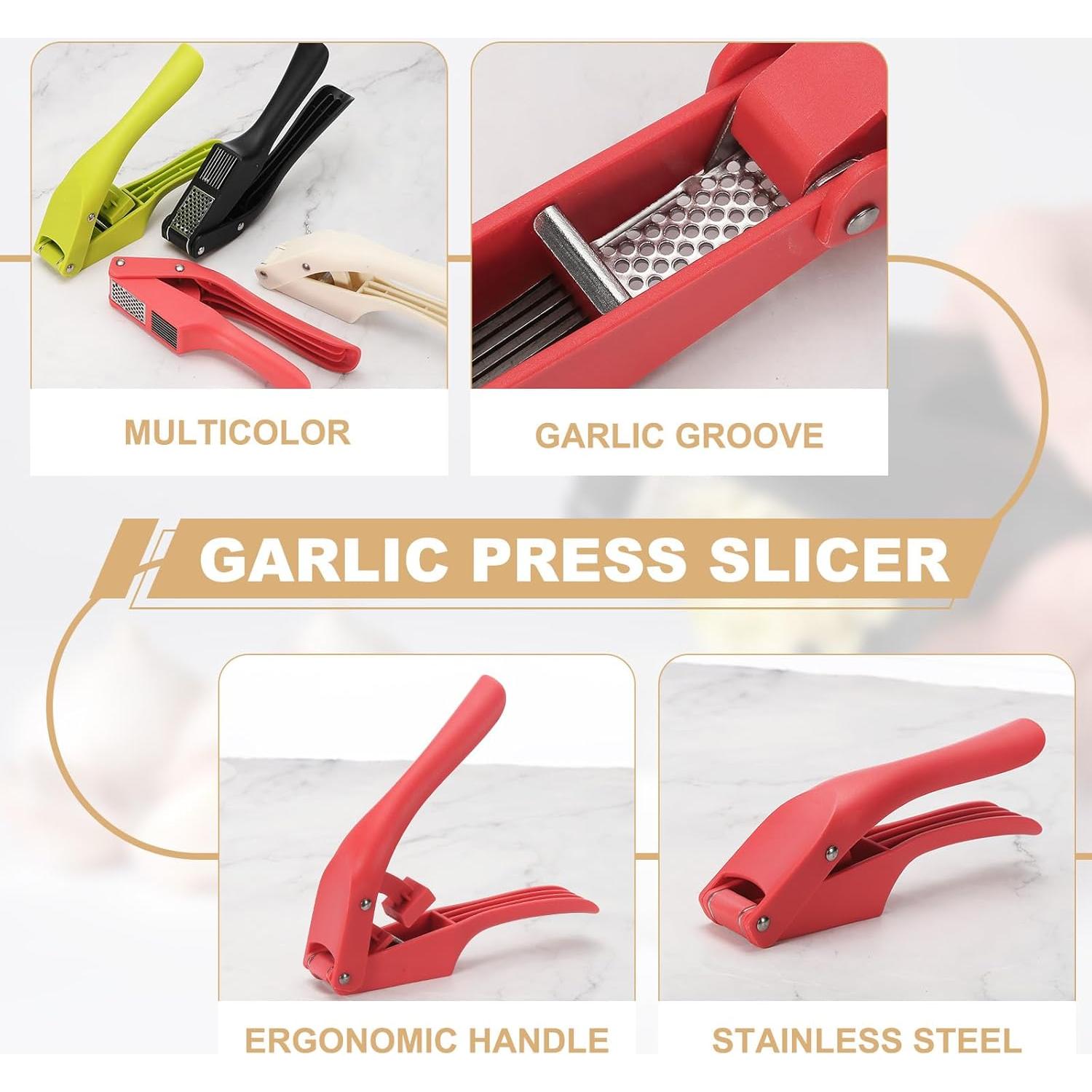 Prensa de Ajo uxcell 19 cm Acero Inoxidable Ergonomica Negra