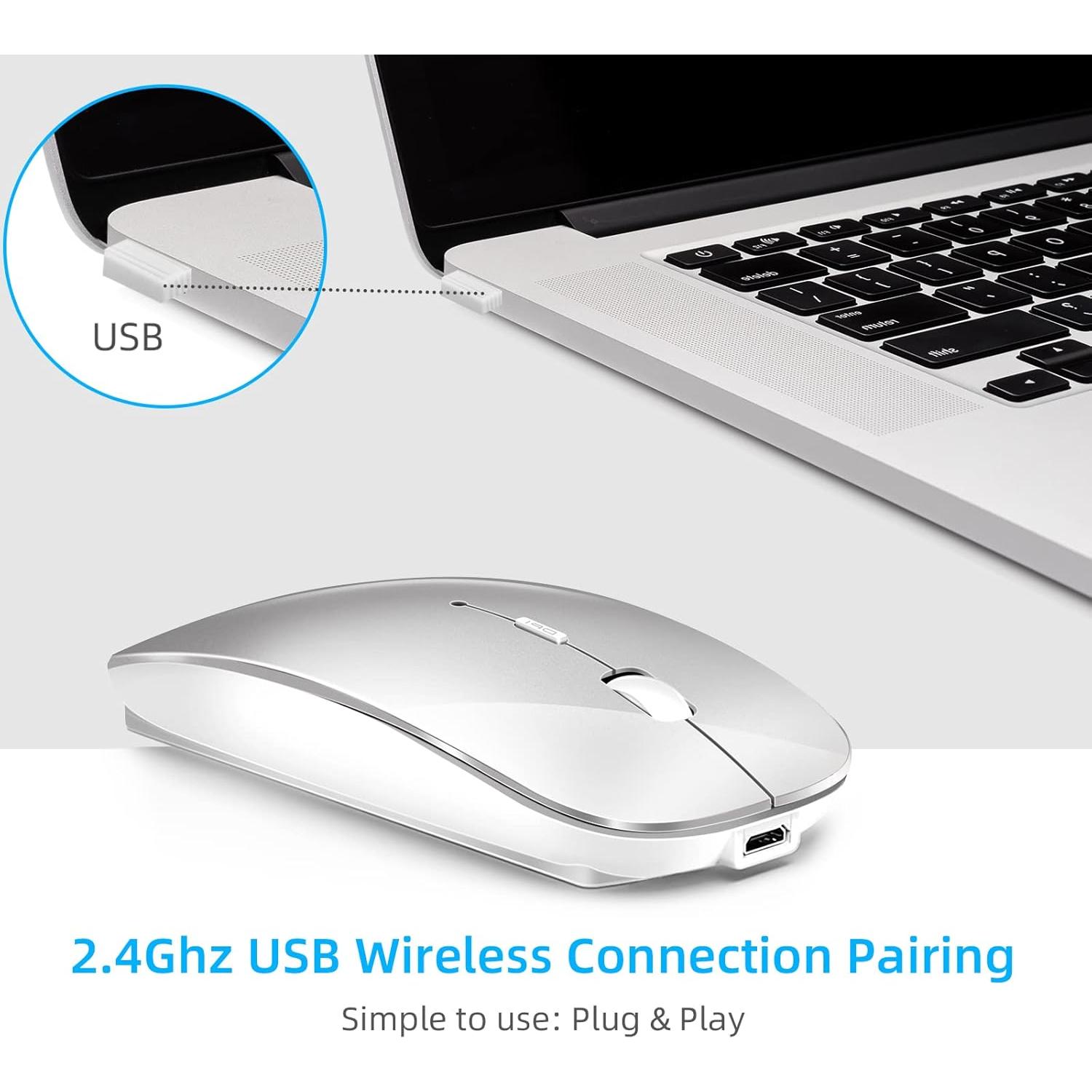 Ratón Inalámbrico Vxeei Doble Modo Bluetooth 5.2 y USB 2.4GHz