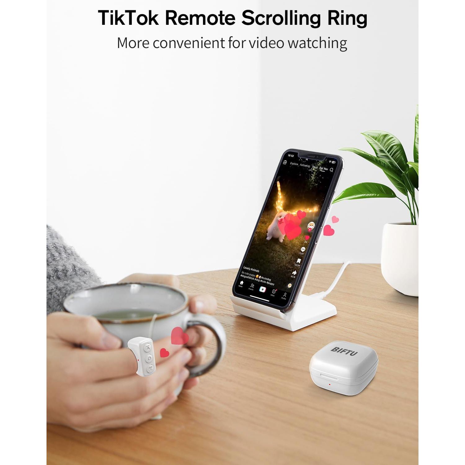 Anillo de Desplazamiento Remoto BIFTU D01 Pro - Control Bluetooth Blanco