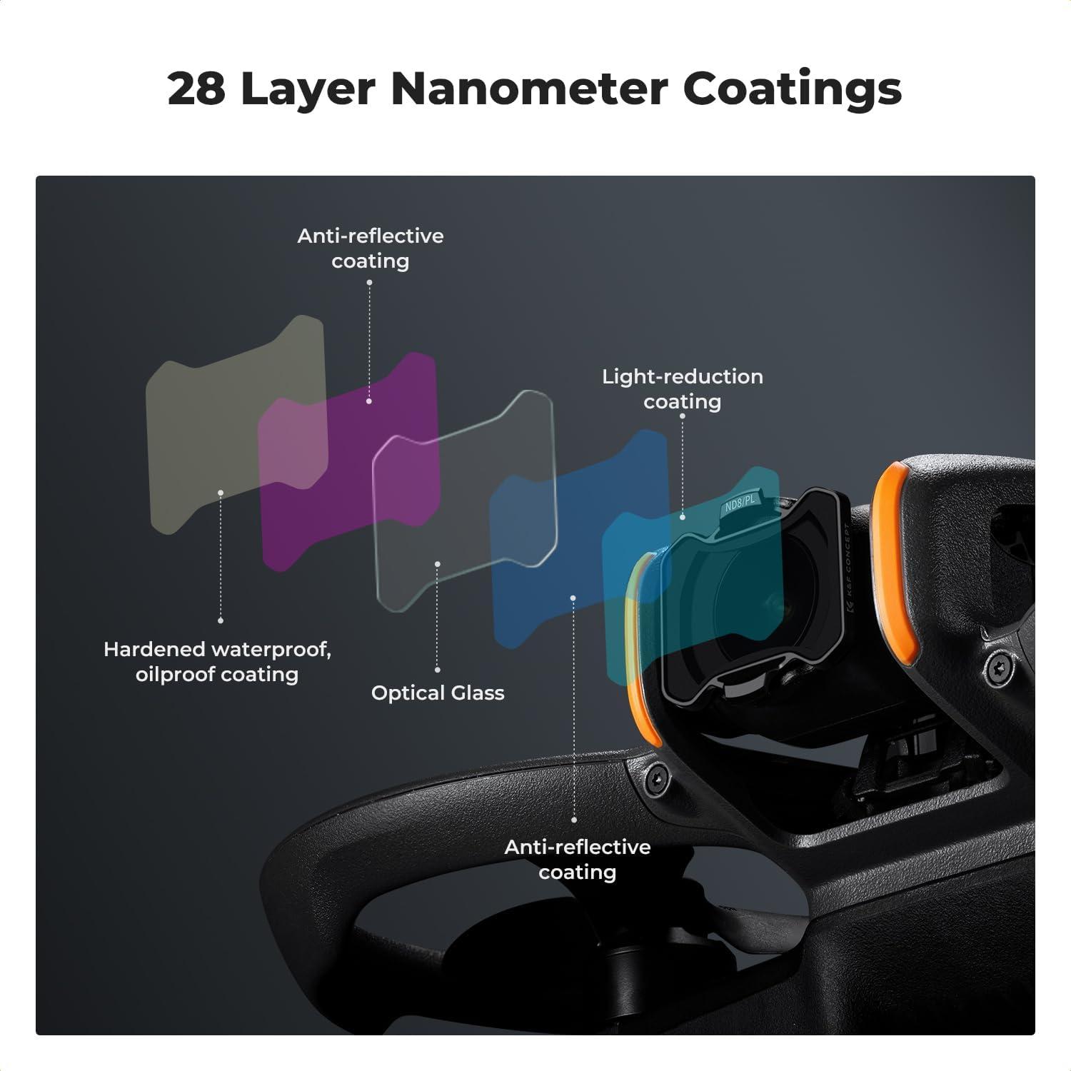 Set de Filtros ND/PL K&F Concept para DJI Avata 2 - 4 Piezas