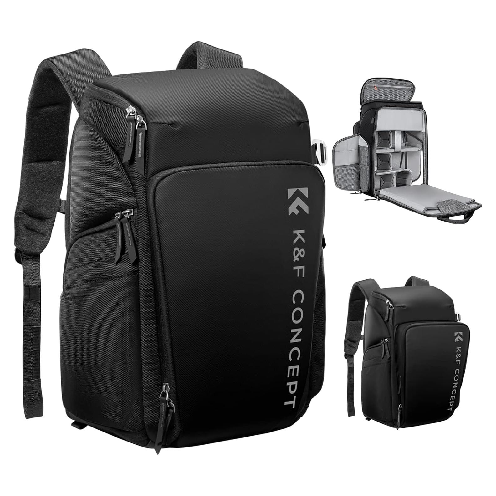 Mochila para Cámara K&F Concept 25L Impermeable con Compartimento para Laptop 15.6"