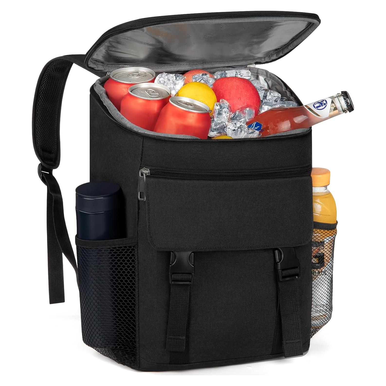 Mochila Cooler Aislada OCKLILY 30 Latas Negra para Picnic