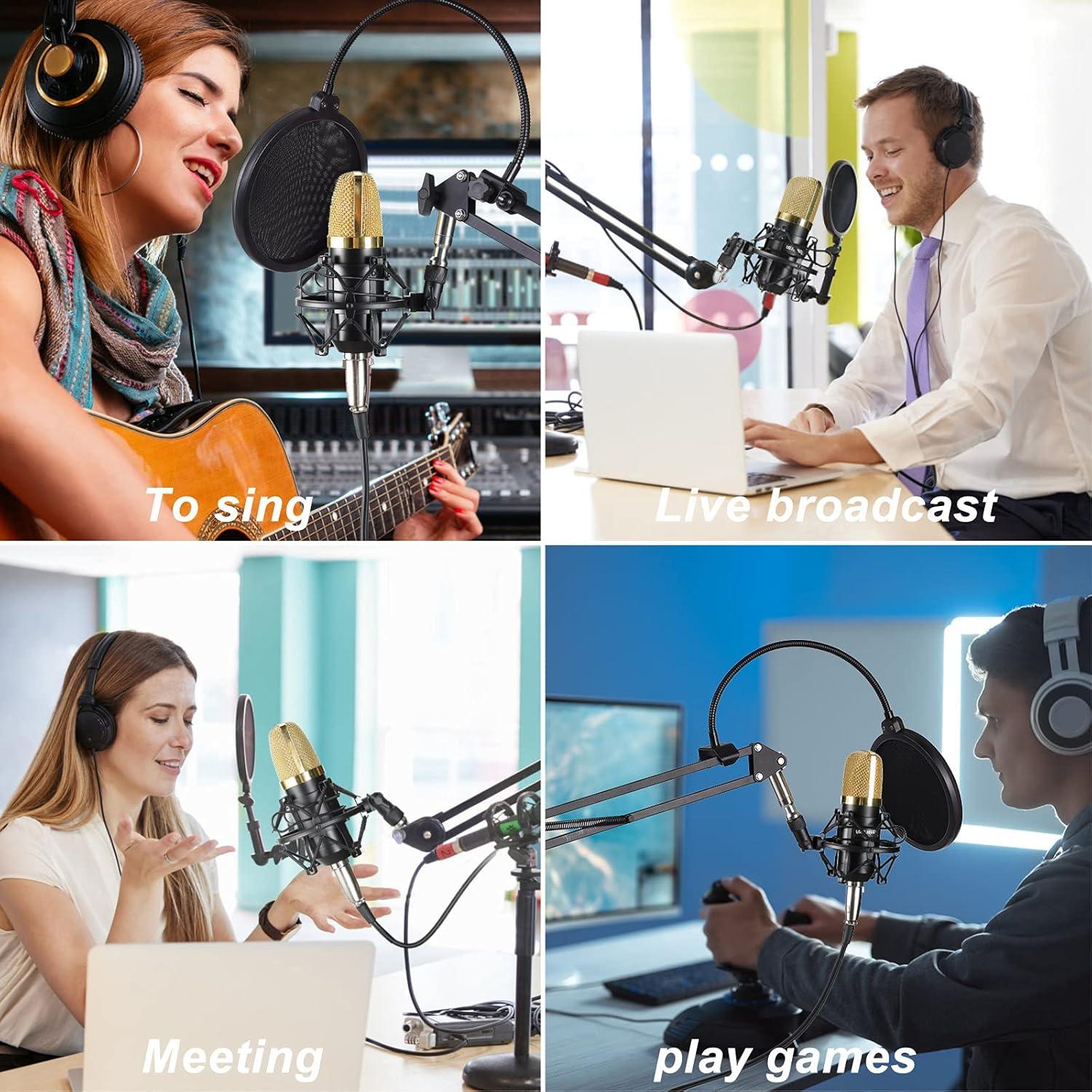 Soporte de micrófono Koolertron 50mm anti-vibración negro