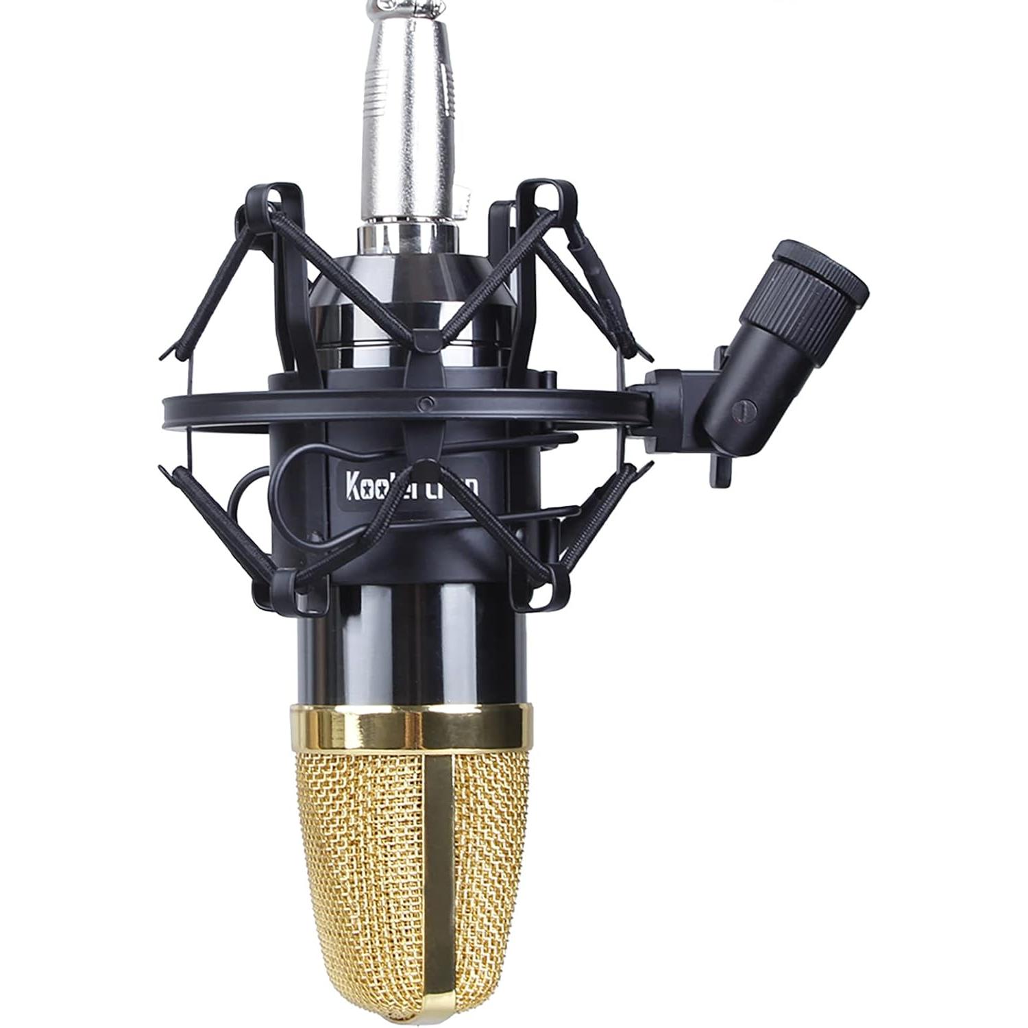 Soporte de micrófono Koolertron 50mm anti-vibración negro