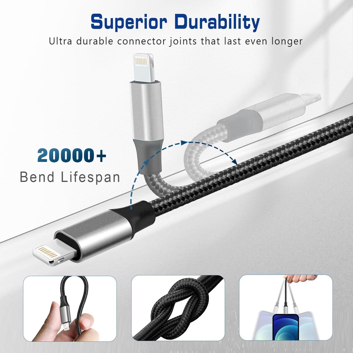 Cable USB C a Lightning 1.5 pies Fushok Carga Rápida MFi