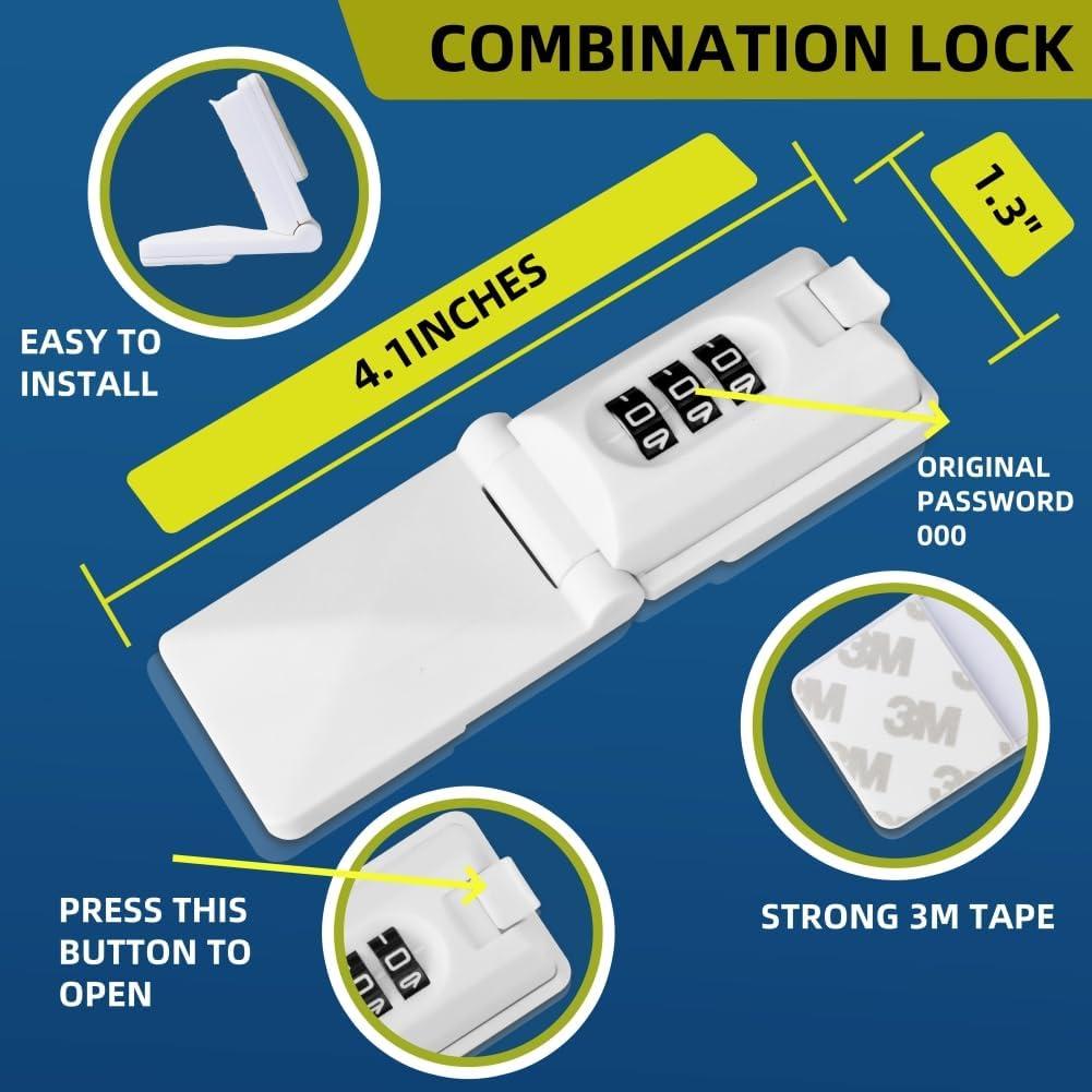 Cerraduras de Cajón Seguridad Infantil REZIPO 2 Piezas Blanco