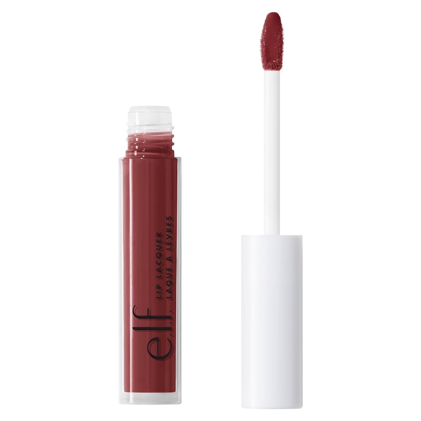 e.l.f. Lip Lacquer, Nourishing, Non-Sticky Ultra-Shine Lip Gloss With Sheer Color, Infused With Vitamins A & E, Vegan & Cruelty-Free, Black Cherry