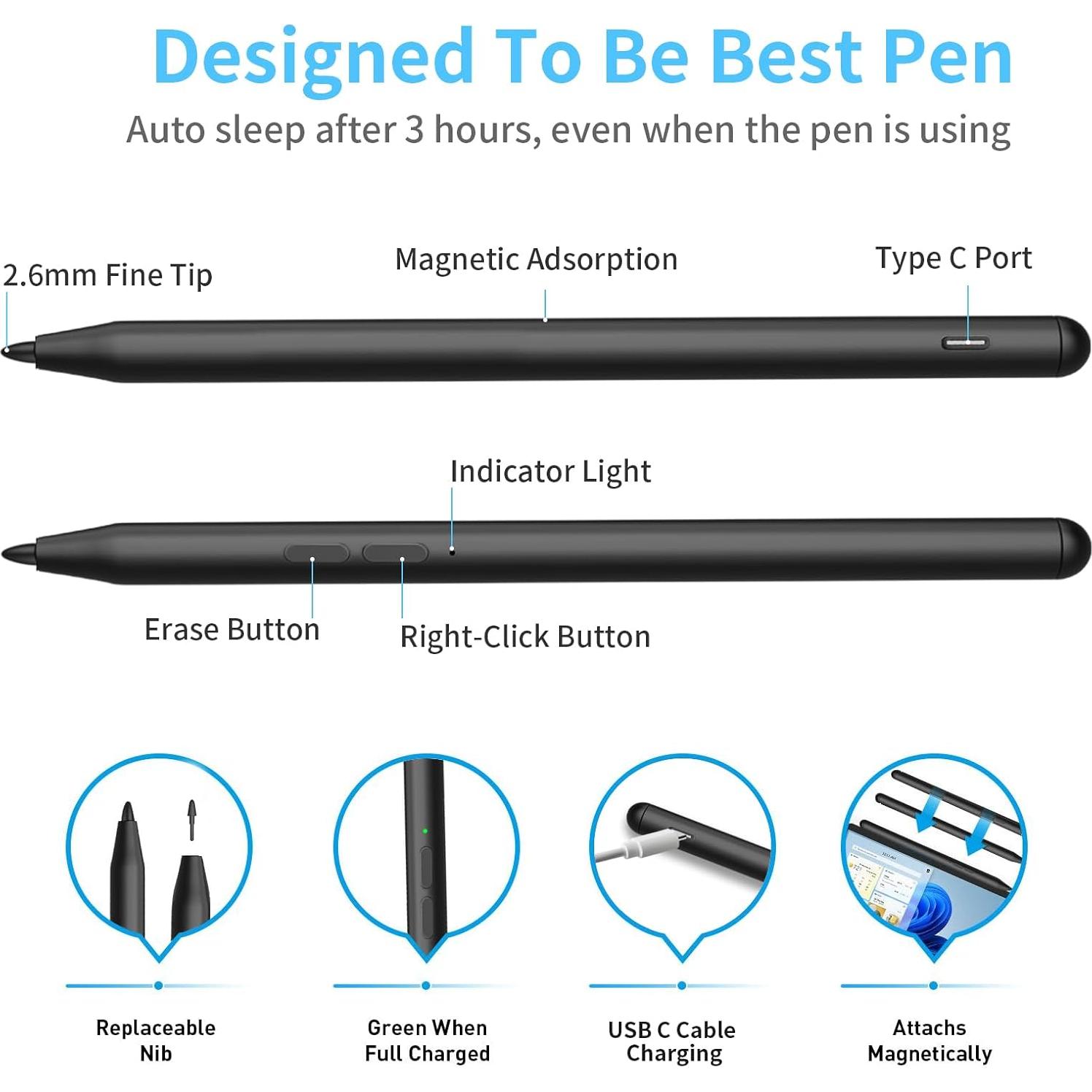 Bolígrafo Electrónico iafer para Surface Pro - 4096 Sensibilidad