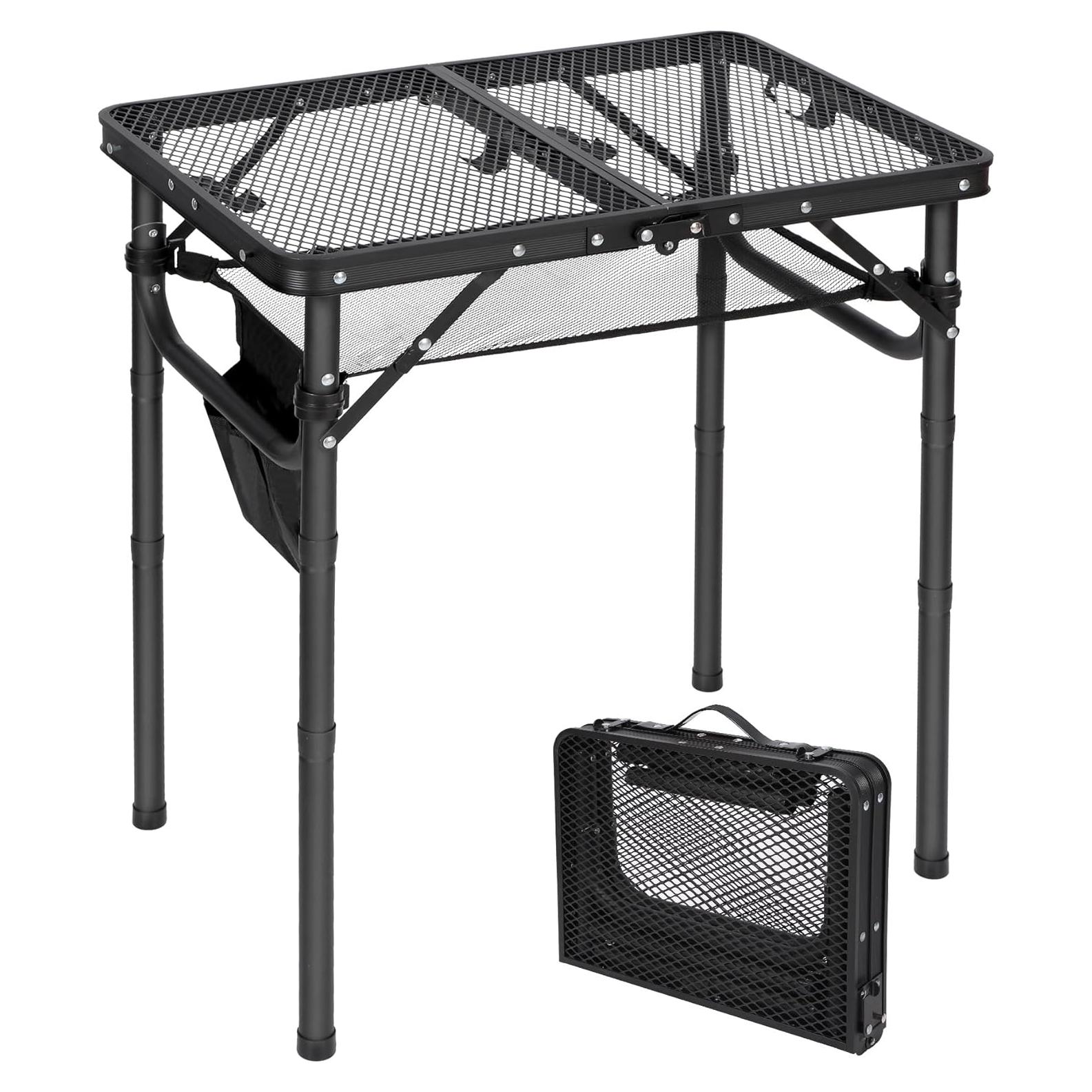 Mesa Plegable REDCAMP Pequeña para Camping y BBQ, Negra