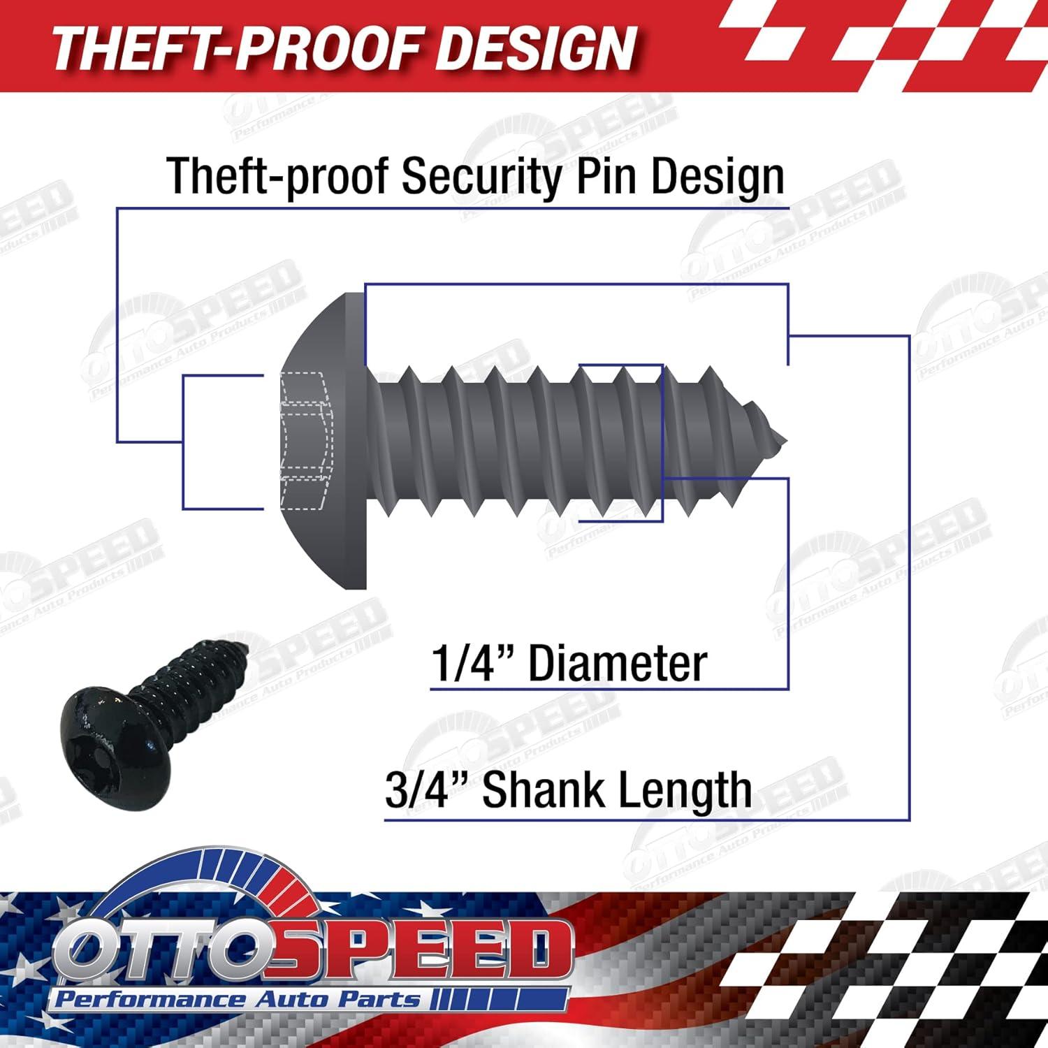 Tornillos de Seguridad Antirrobo OttoSpeed para Placas de Matrícula