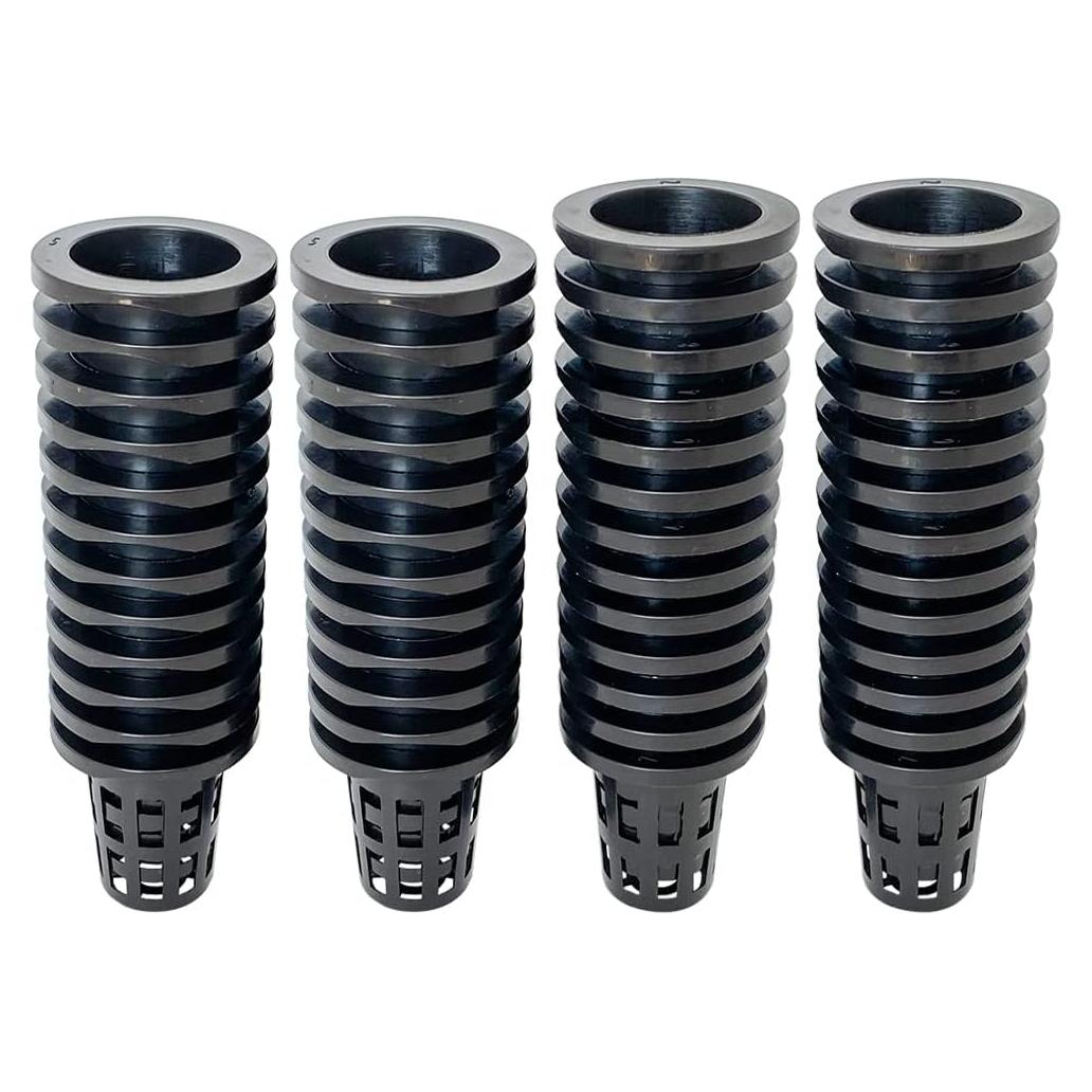 Paquete de 50 tazas de malla plástica QINIZX 4.5 cm negras