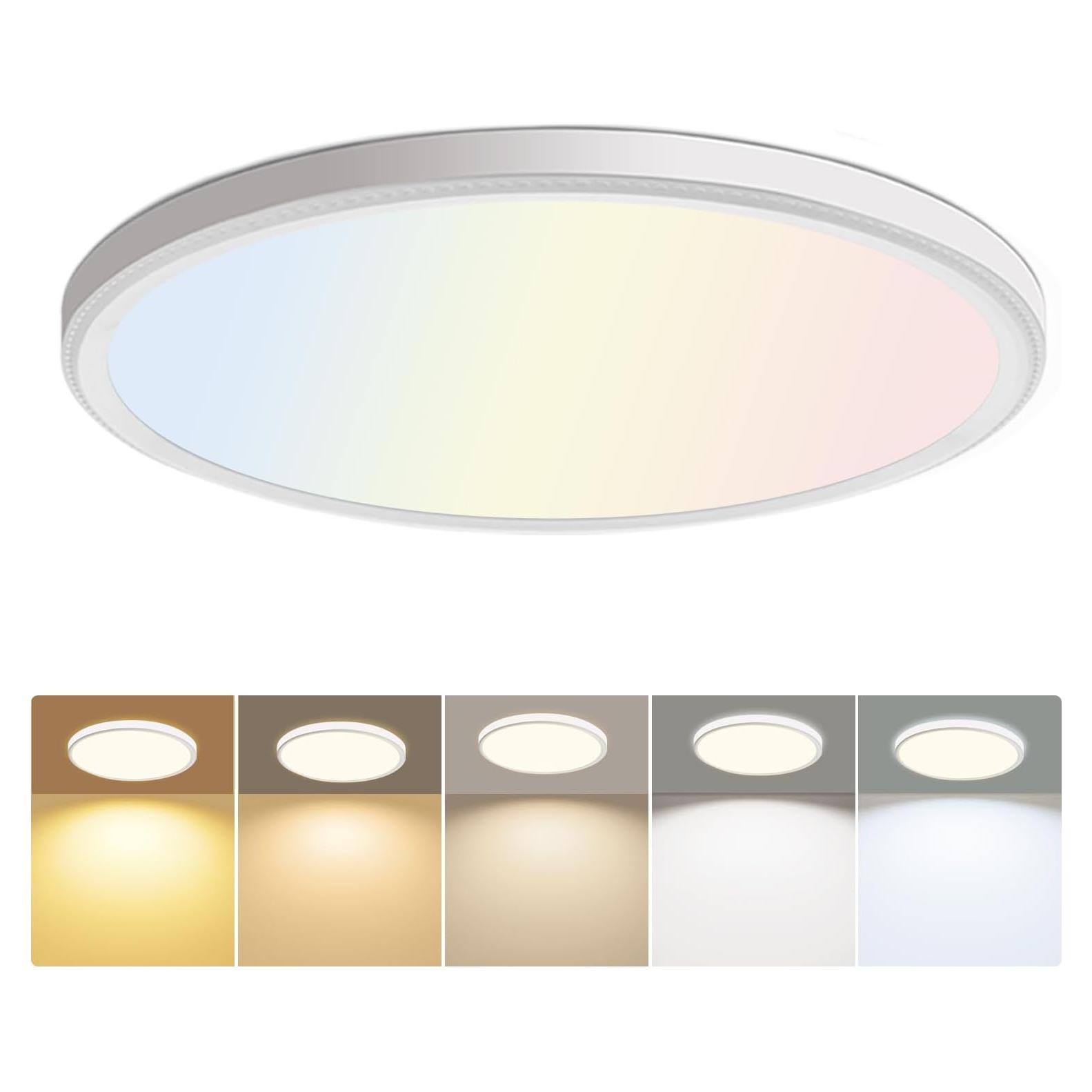 Luz de Techo LED Hunhun 3200LM 28W 12 Pulgadas 5CCT Blanco