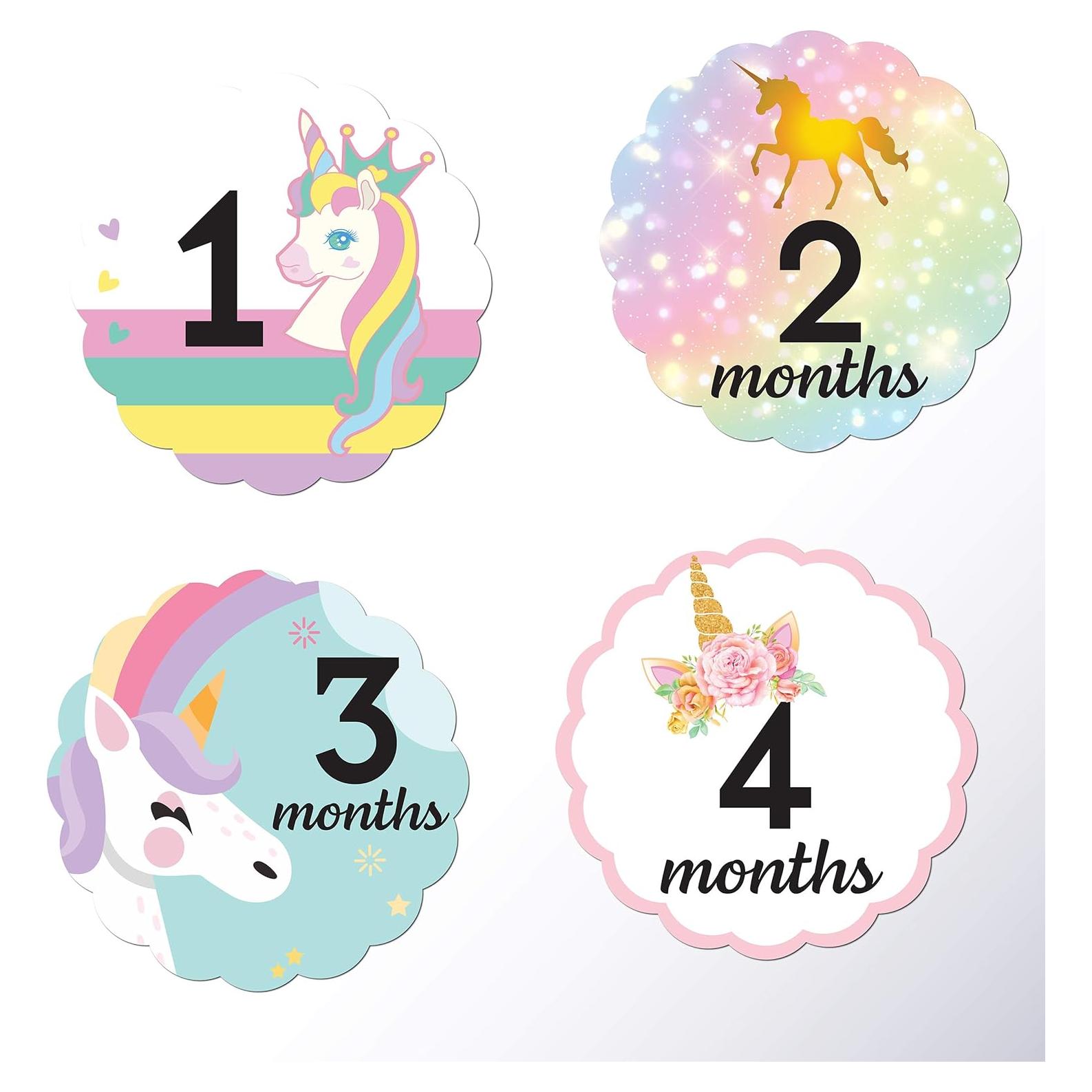 Calcomanías de Hitos y Meses Kenco Unicornio 24 Piezas