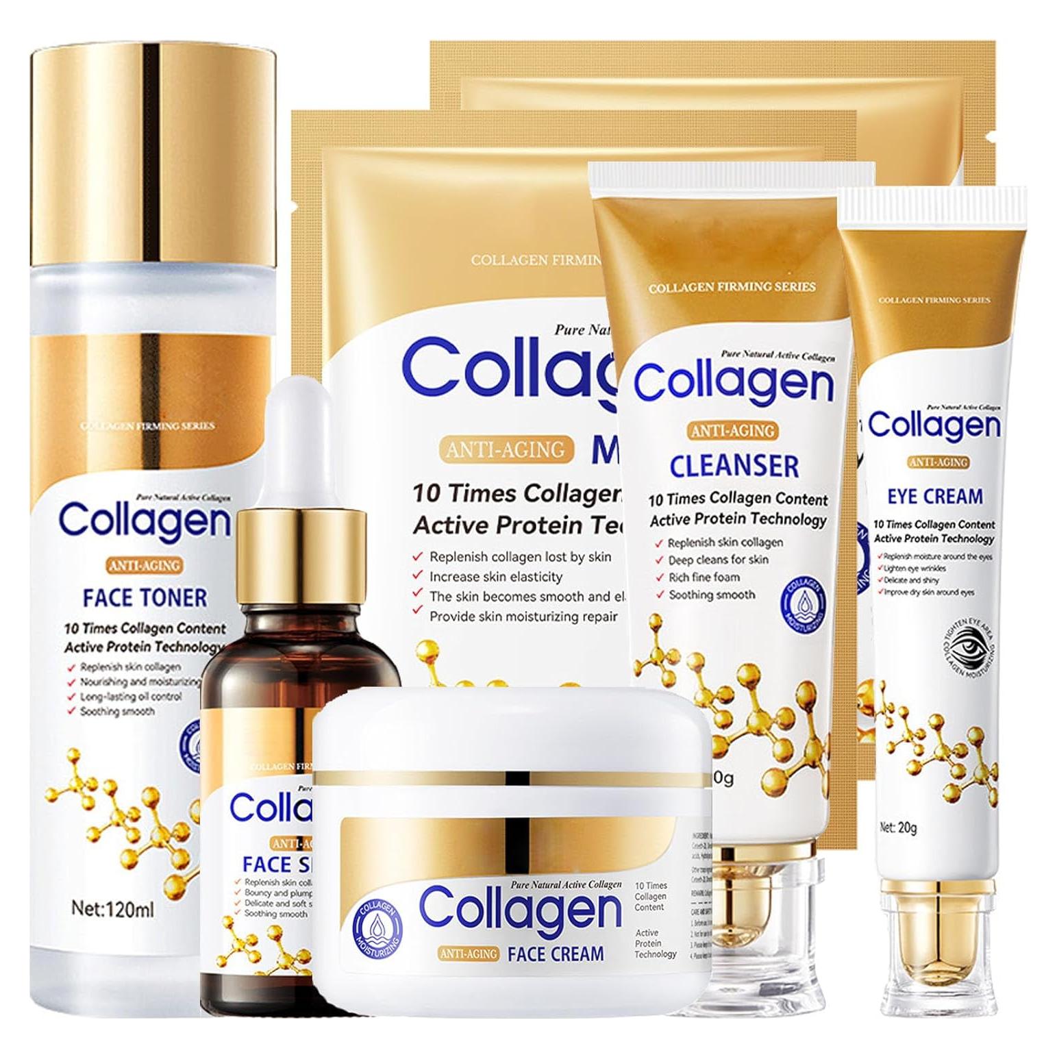 Juego de Cuidado Facial Antienvejecimiento Rosarden 6 Piezas