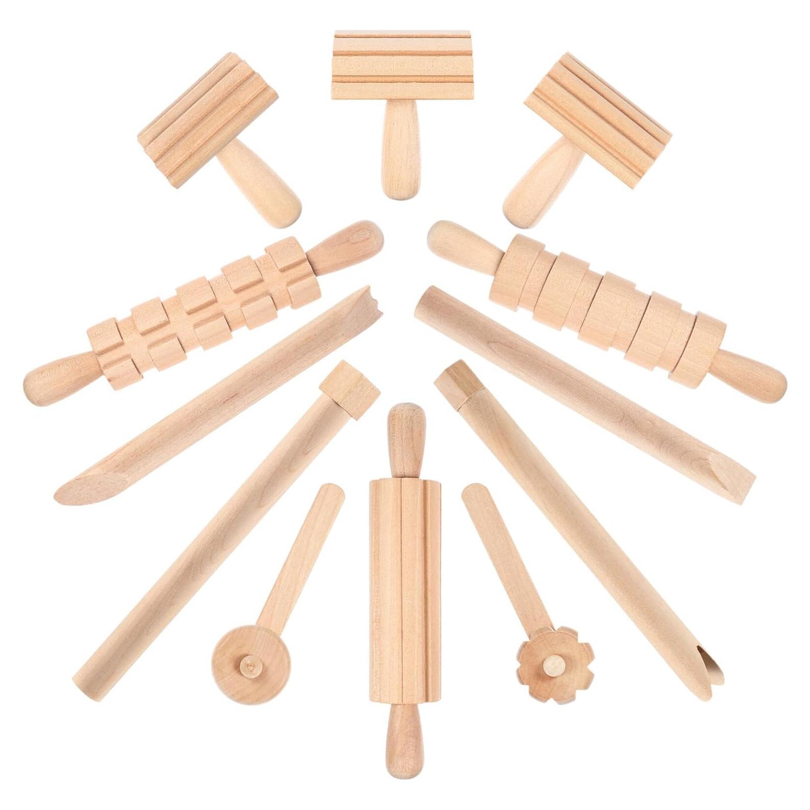 Kit de Herramientas de Arcilla de Madera NUOBESTY 12 Piezas