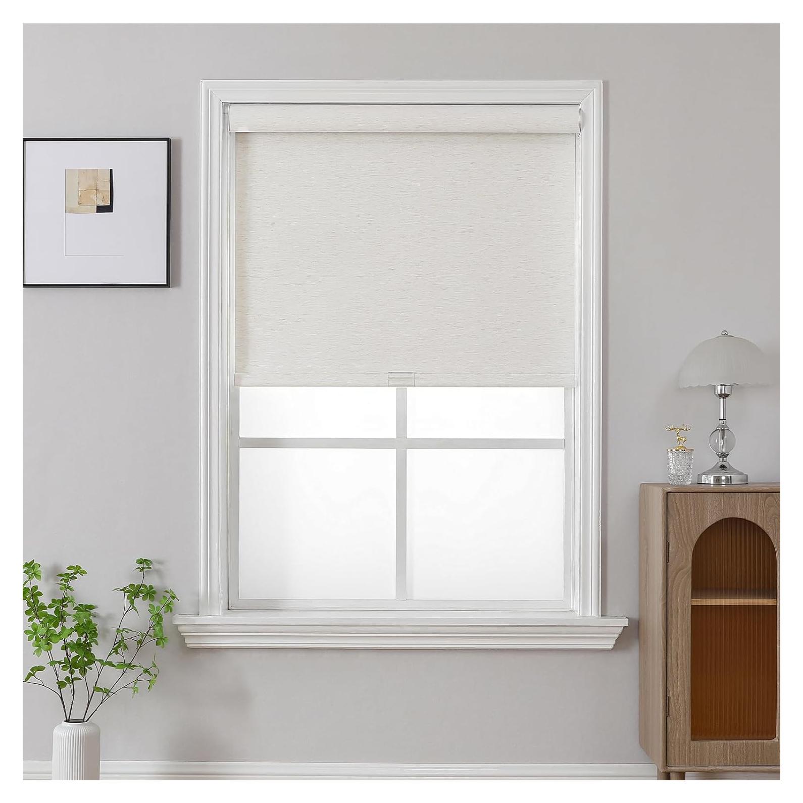 Persiana Enrollable Opaca Joydeco 119.38x182.88 cm Blanco Crema