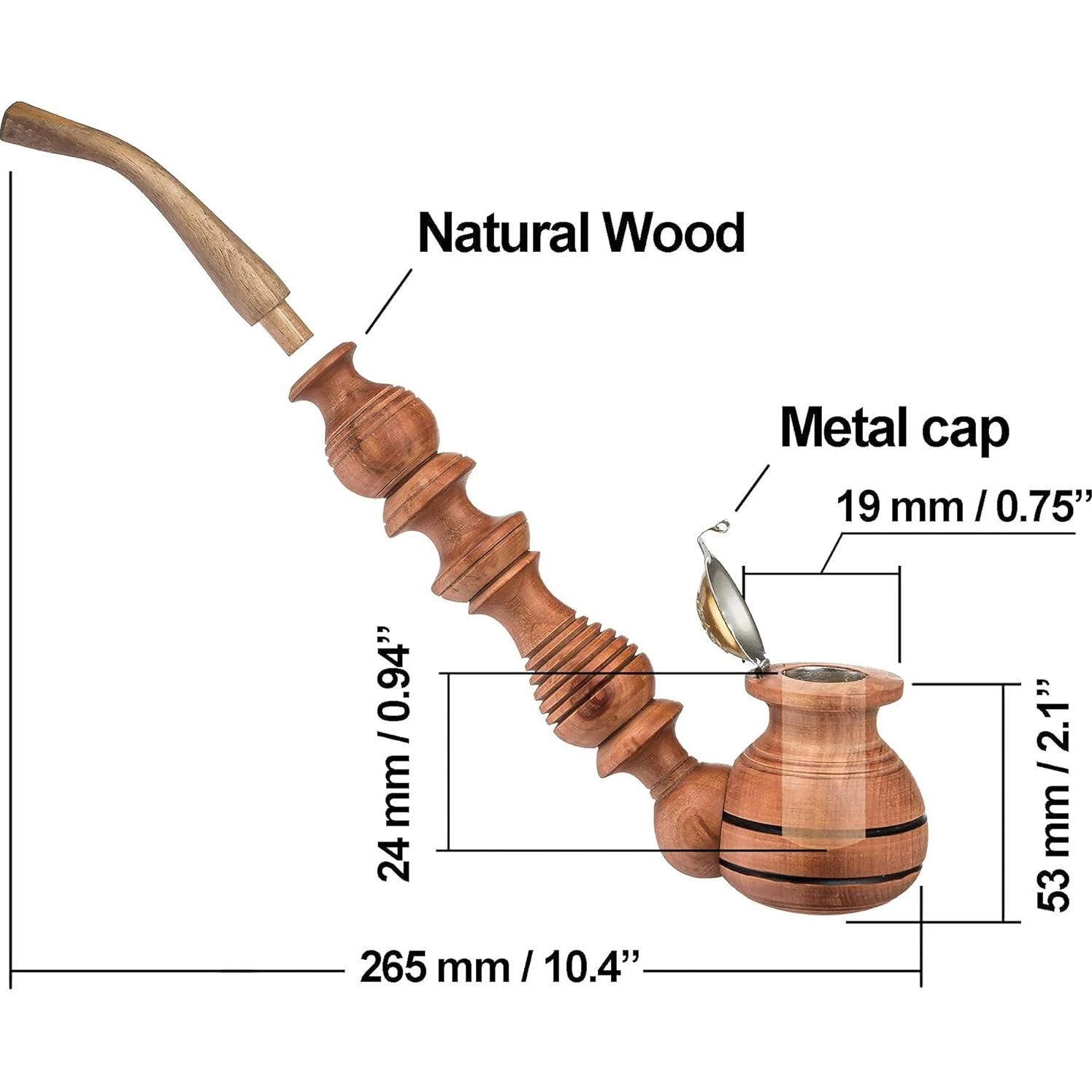 Pipa de tabaco de madera natural Land of Wood 26.5cm