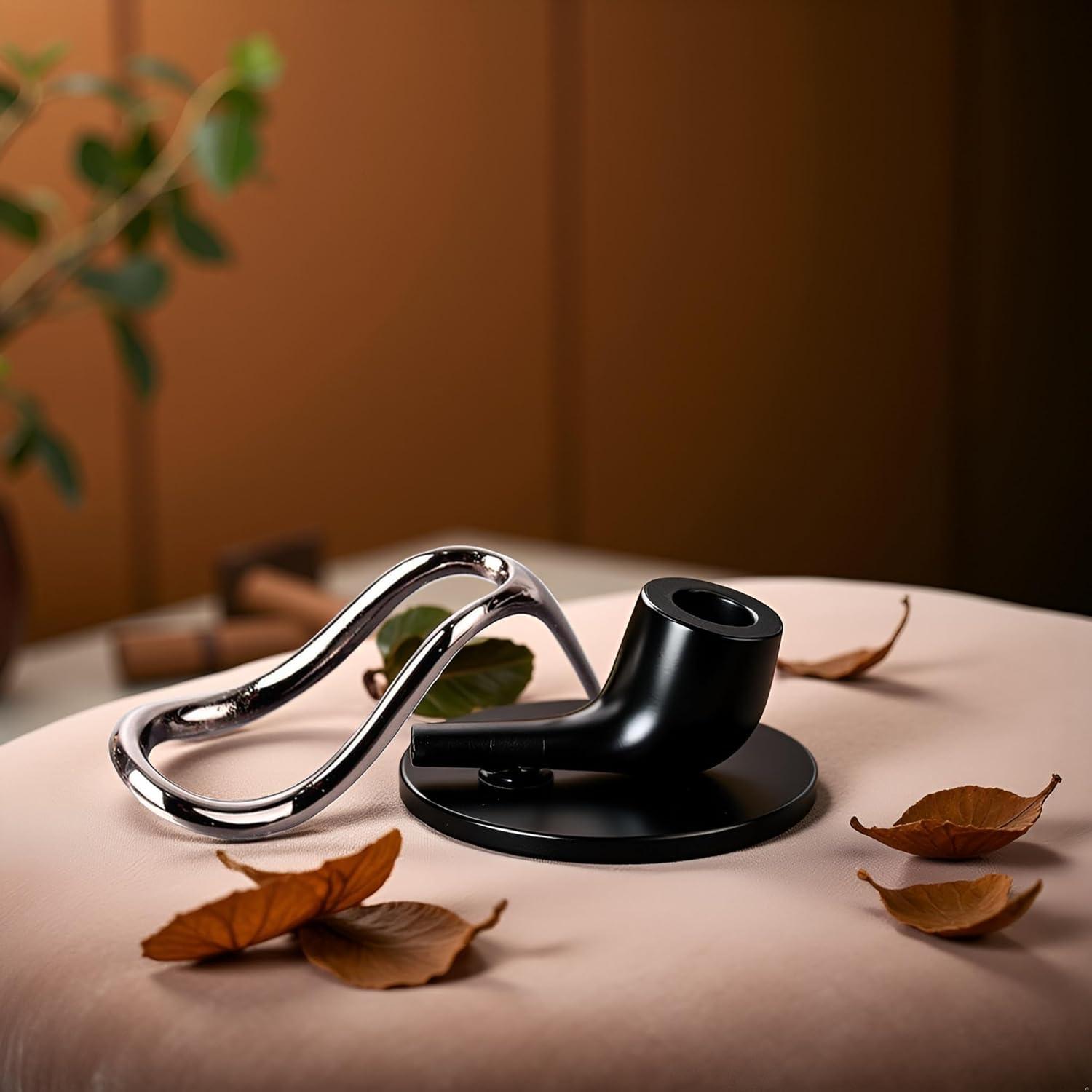 Soporte para Pipa de Tabaco Cauaoa Acero Inoxidable Negro