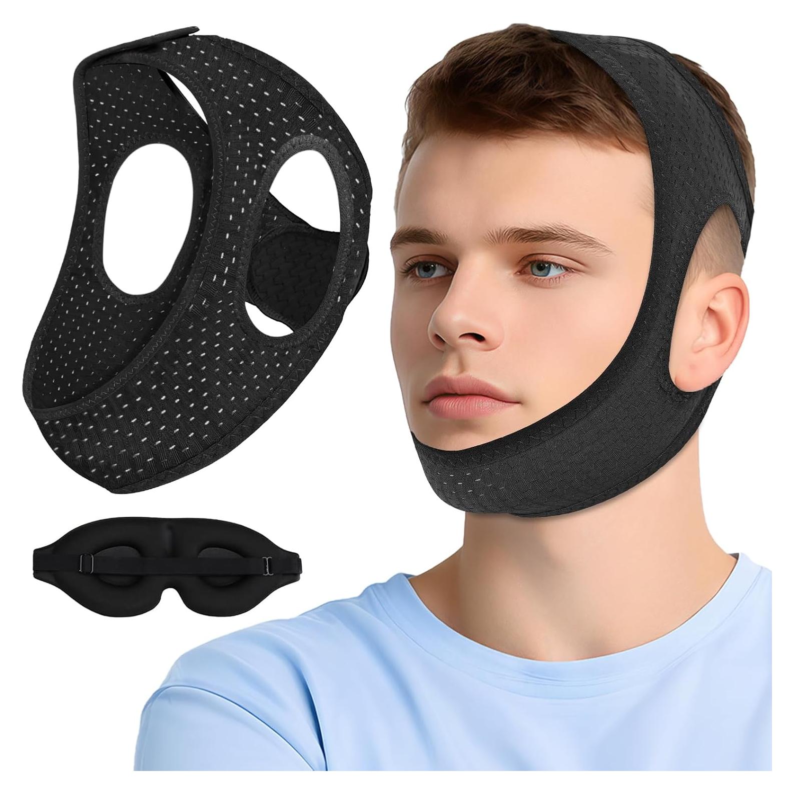 Correa para Barbilla Anti Ronquidos AIR BLOW Ajustable con Máscara