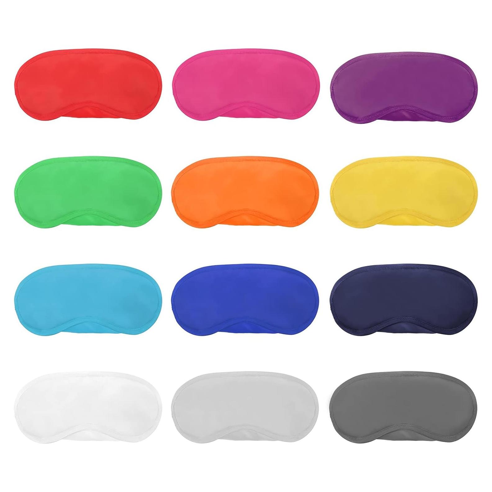 12 Máscaras de Sueño Multicolor Hicarer con Almohadilla Nasal