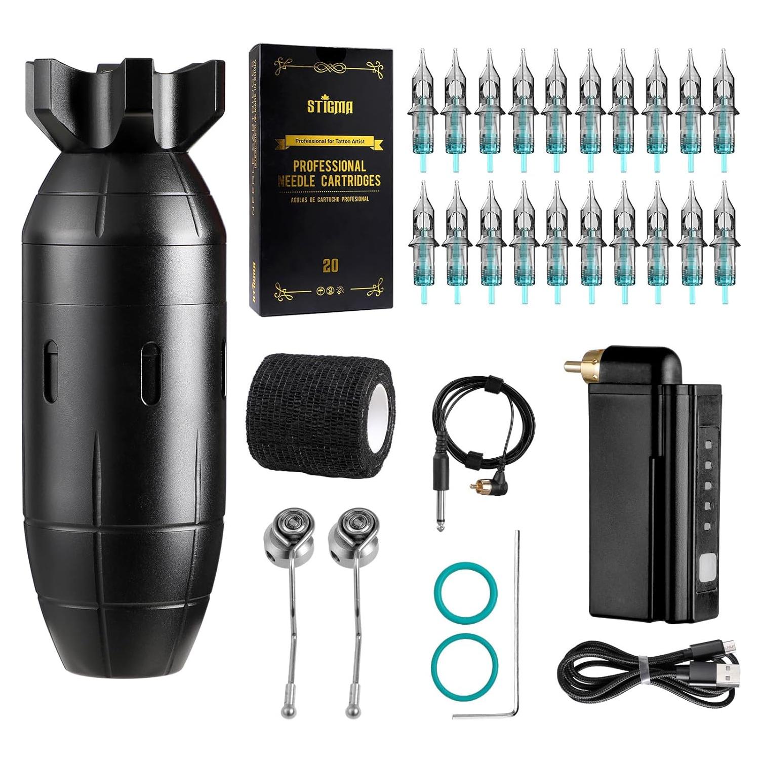 Máquina de Tatuaje Rotativa STIGMA Corto Pen 3 Cams 0-4mm