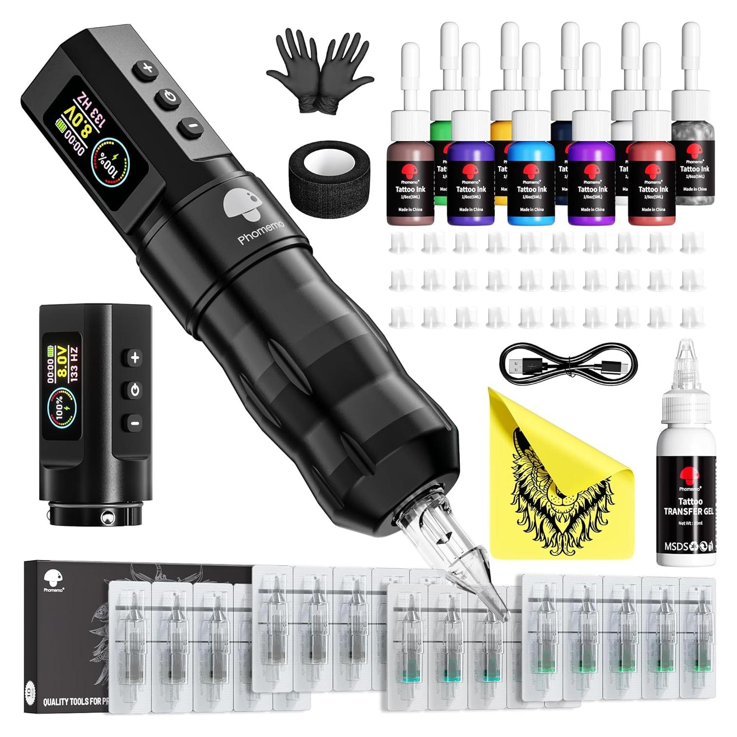 Kit de Máquina de Tatuaje Inalámbrica Phomemo con 20 Agujas