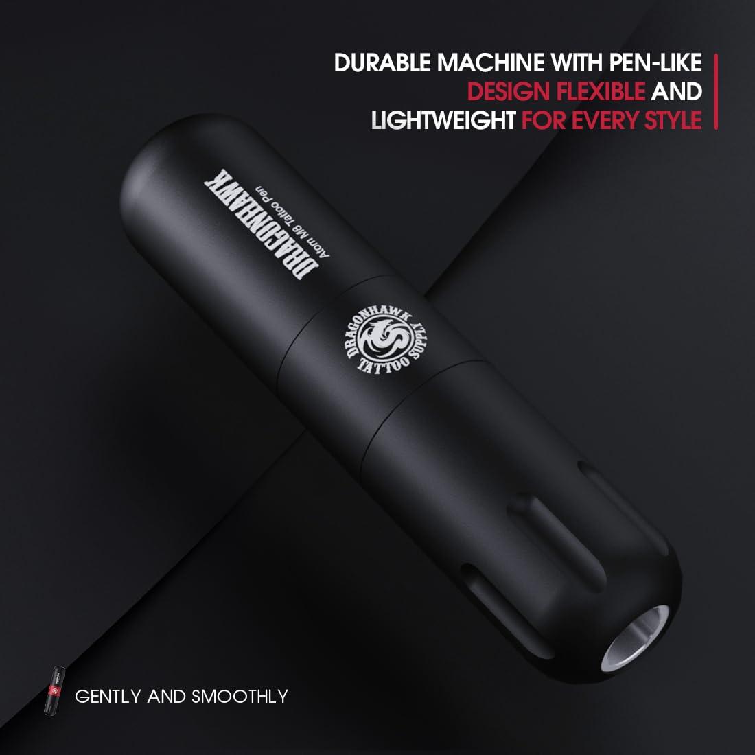 Kit de Tatuaje Inalámbrico Dragonhawk con 50 Agujas y Tinta