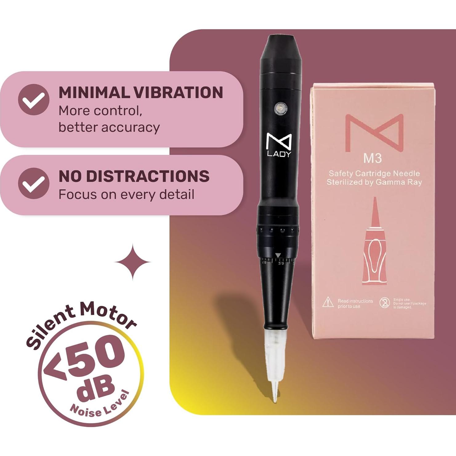 Máquina de Maquillaje Permanente Inalámbrica Mellie Rosa