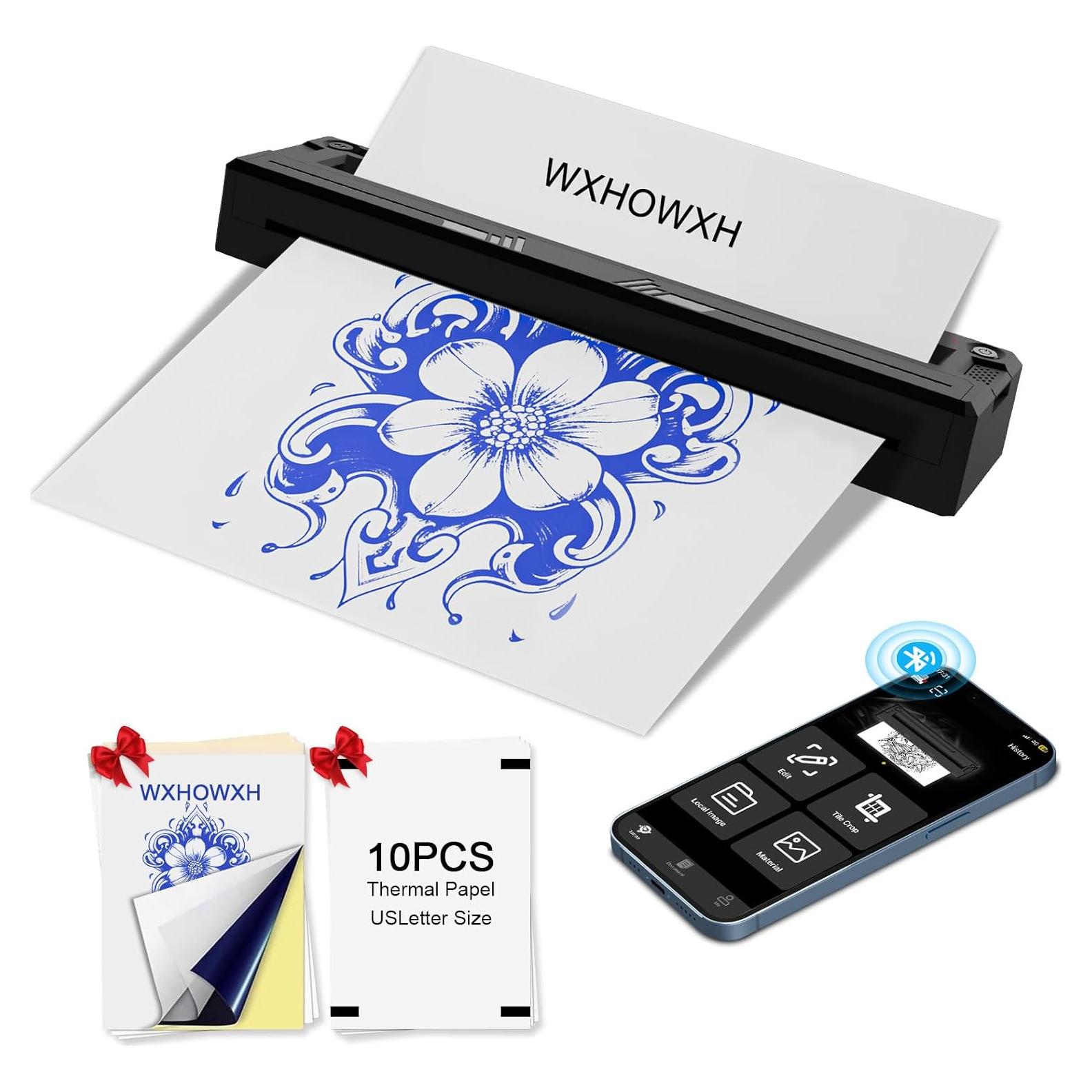 Impresora de Plantillas de Tatuajes WXHOWXH Inalámbrica 2026