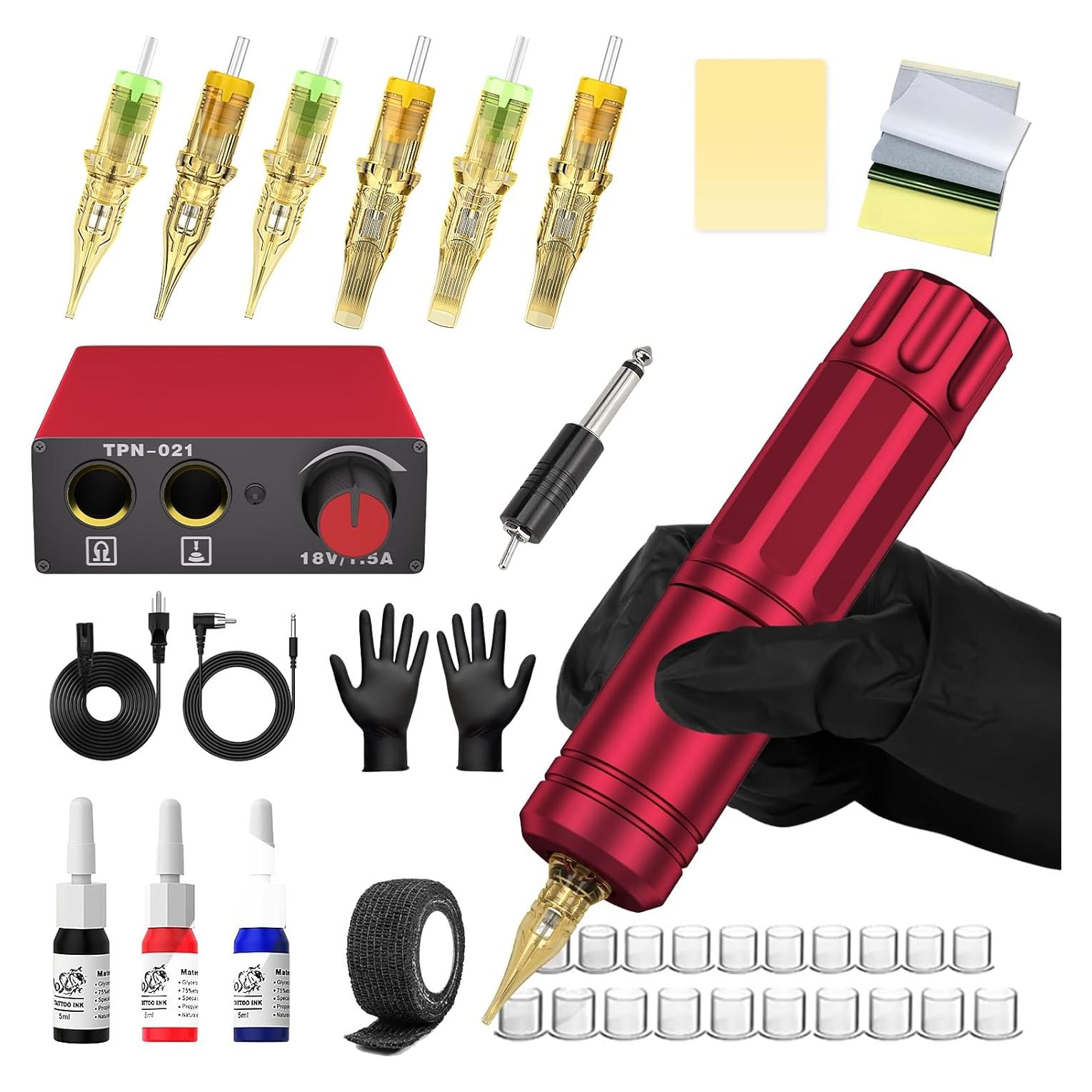 Kit de Tatuaje Profesional Mokohoa con Fuente de Poder y 6 Agujas