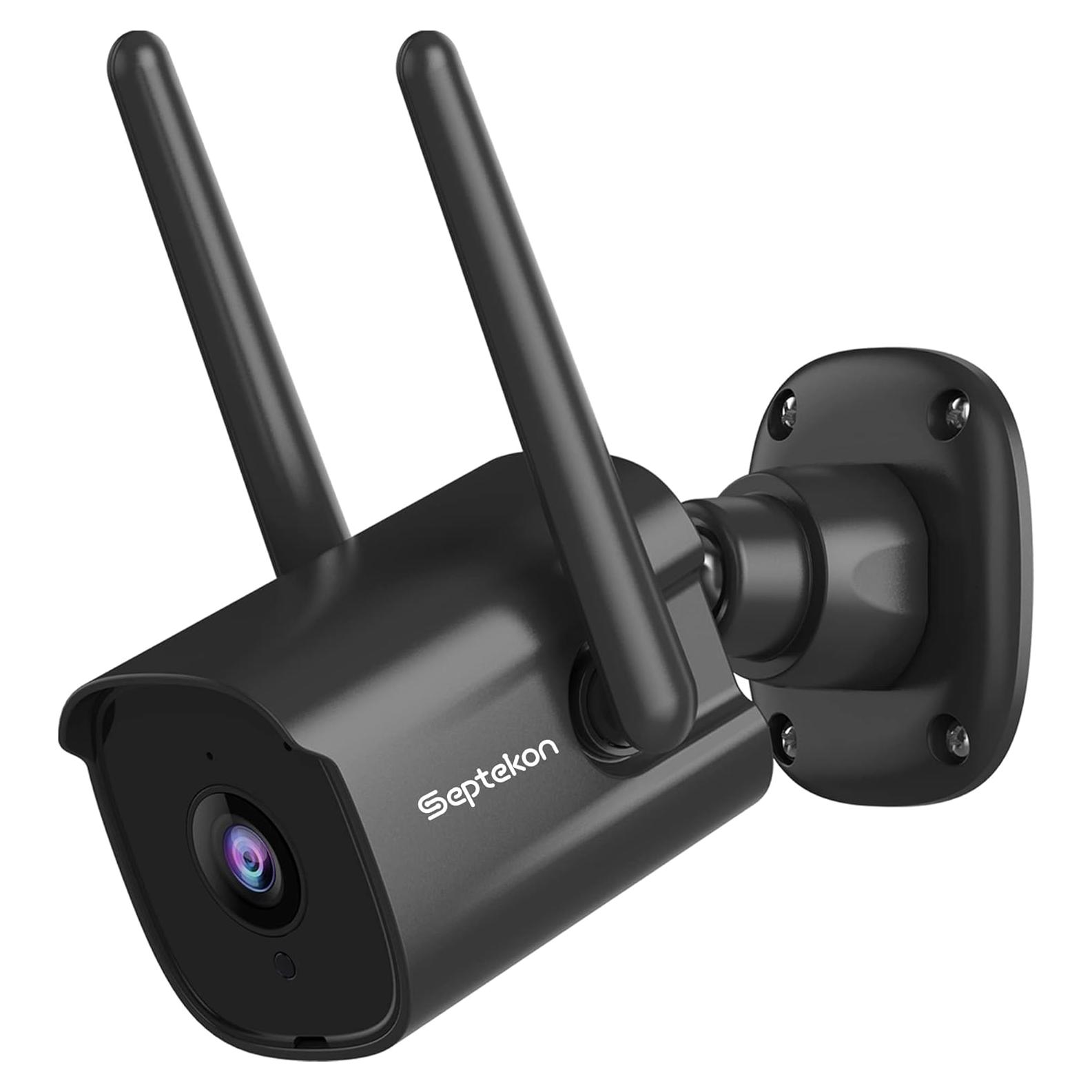 Cámara de Seguridad Exterior Septekon 2K WiFi IP66 con Audio