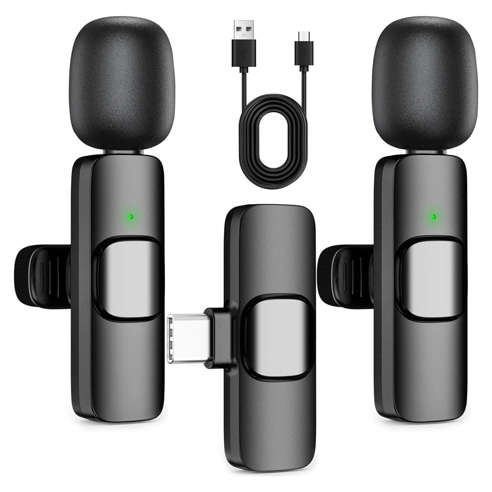 Micrófono Lavalier Inalámbrico HONGJIEYUAN para iPhone - Clip-on, 11.4x8.4 cm