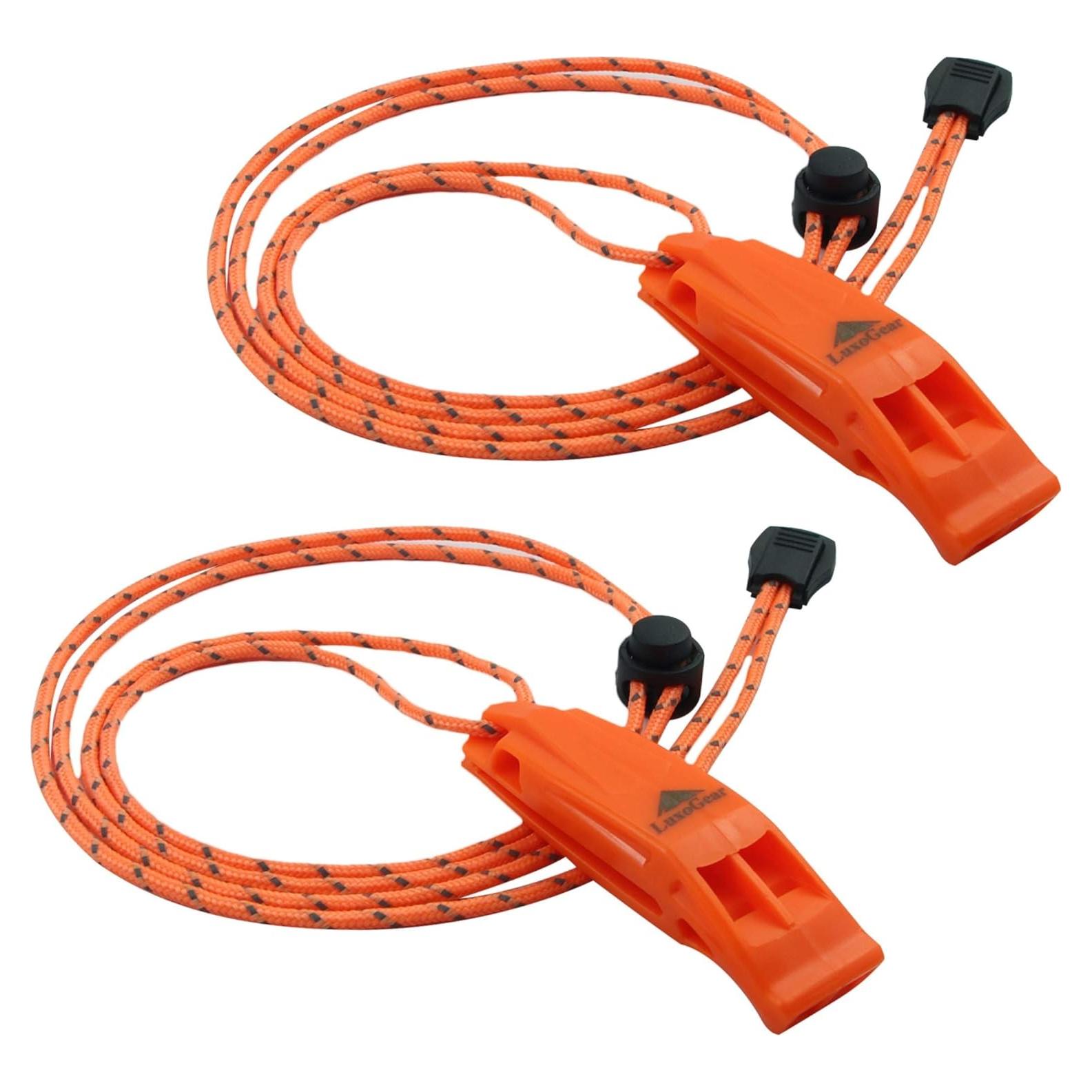 Silbato de Emergencia LuxoGear Naranja con Cordón Ajustable