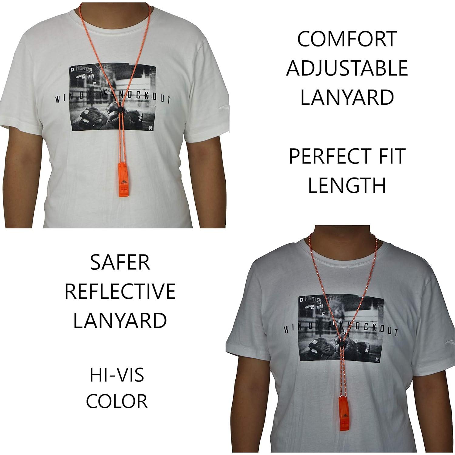 Silbato de Emergencia LuxoGear Naranja con Cordón Ajustable