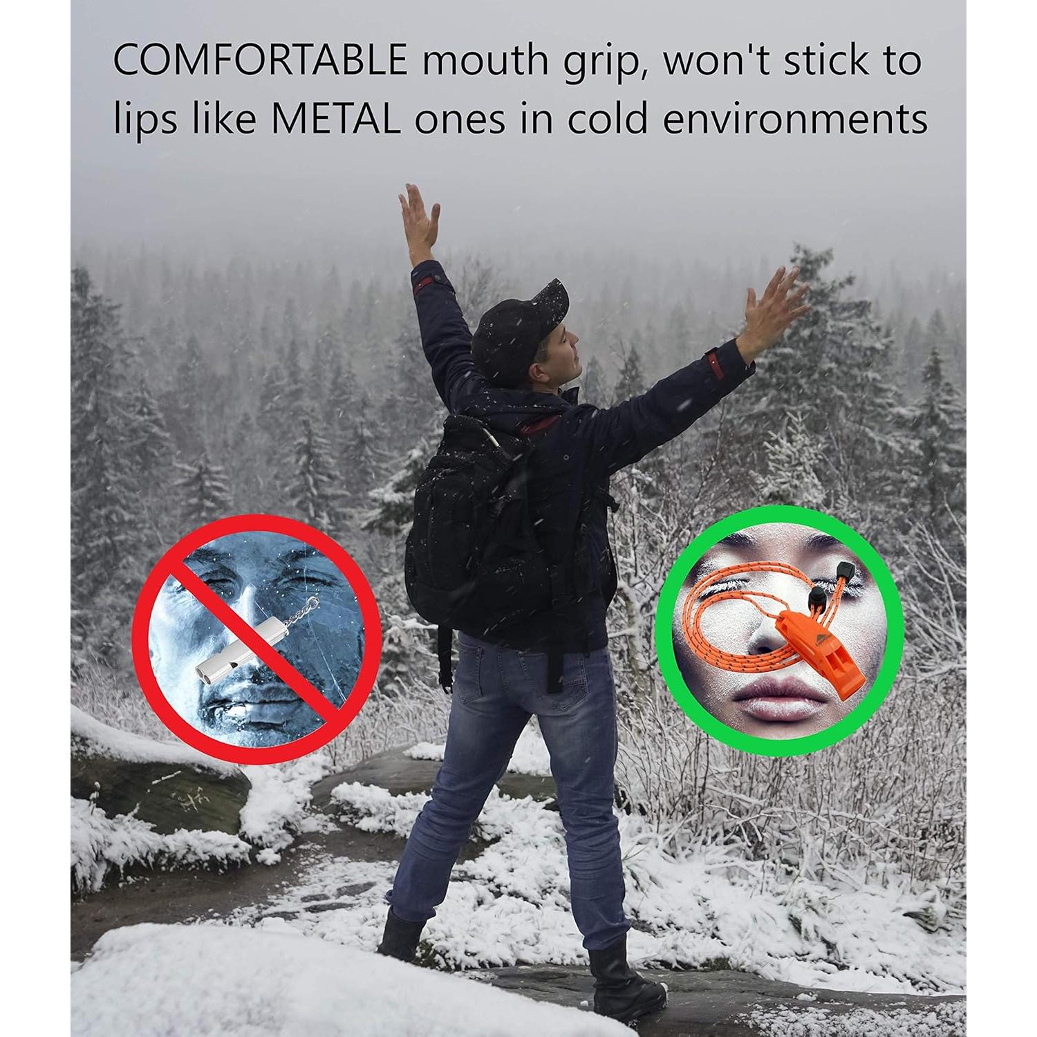 Silbato de Emergencia LuxoGear Naranja con Cordón Ajustable