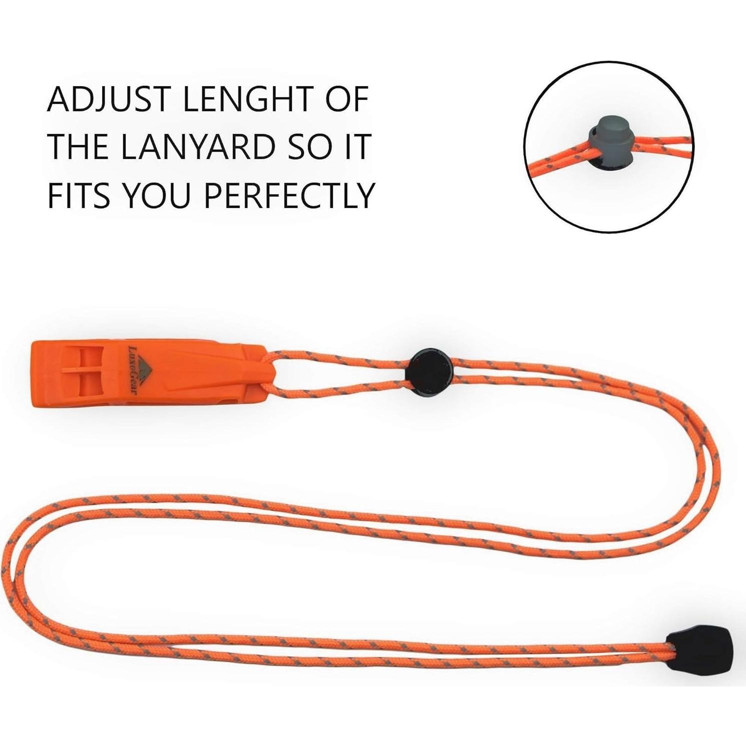 Silbato de Emergencia LuxoGear Naranja con Cordón Ajustable